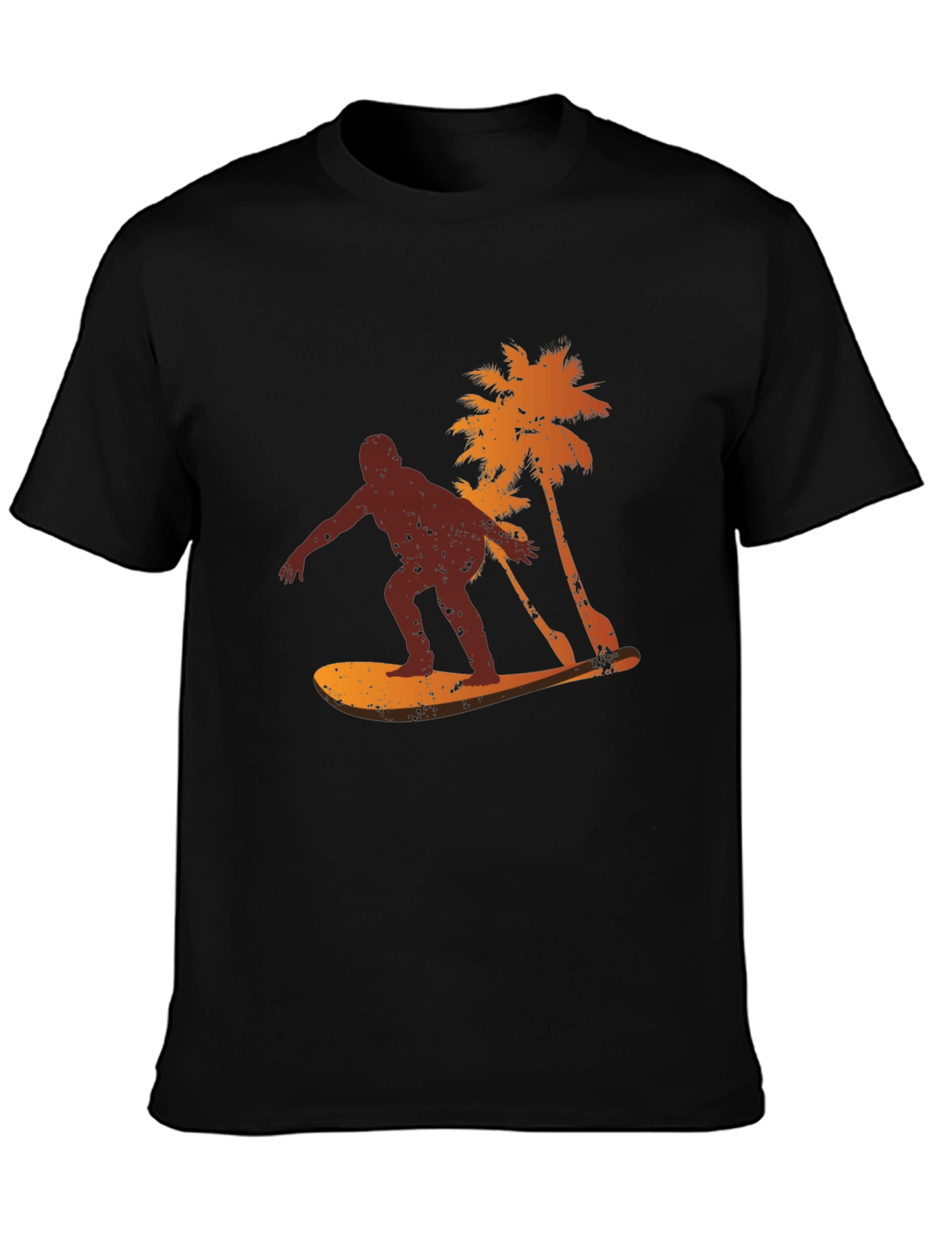 Surfer Silhouette Graphic Tee - Black T-Shirt