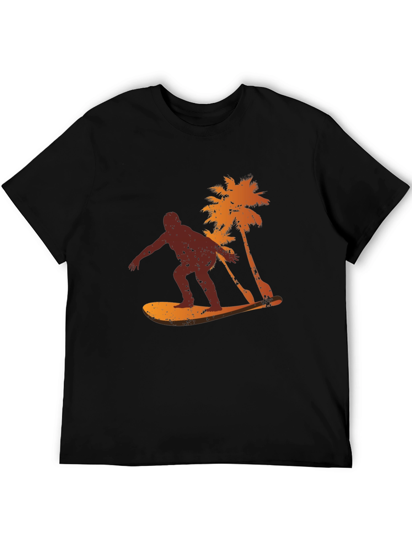 Surfer Silhouette Graphic Tee - Black T-Shirt