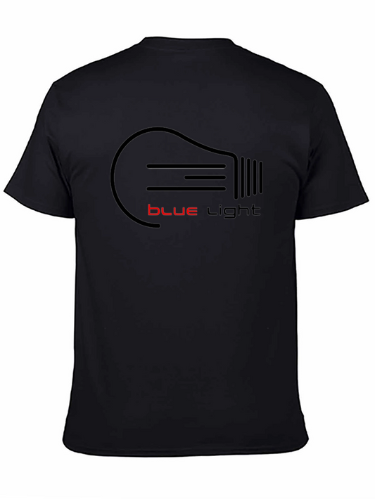 Blue Light Graphic Tee - Black Cotton T-Shirt