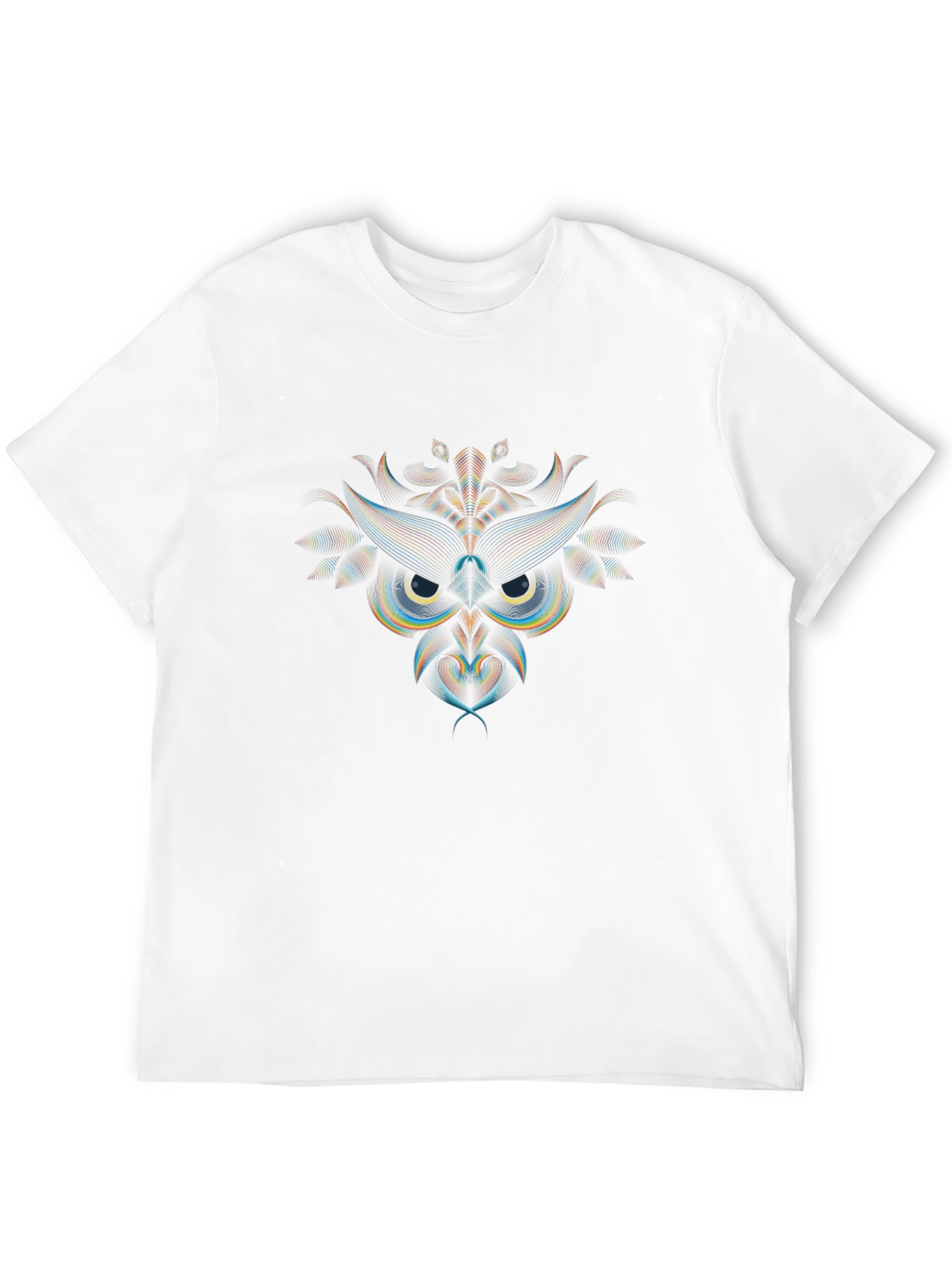 Geometric Owl Graphic Print Tee - Modern Art Shirt