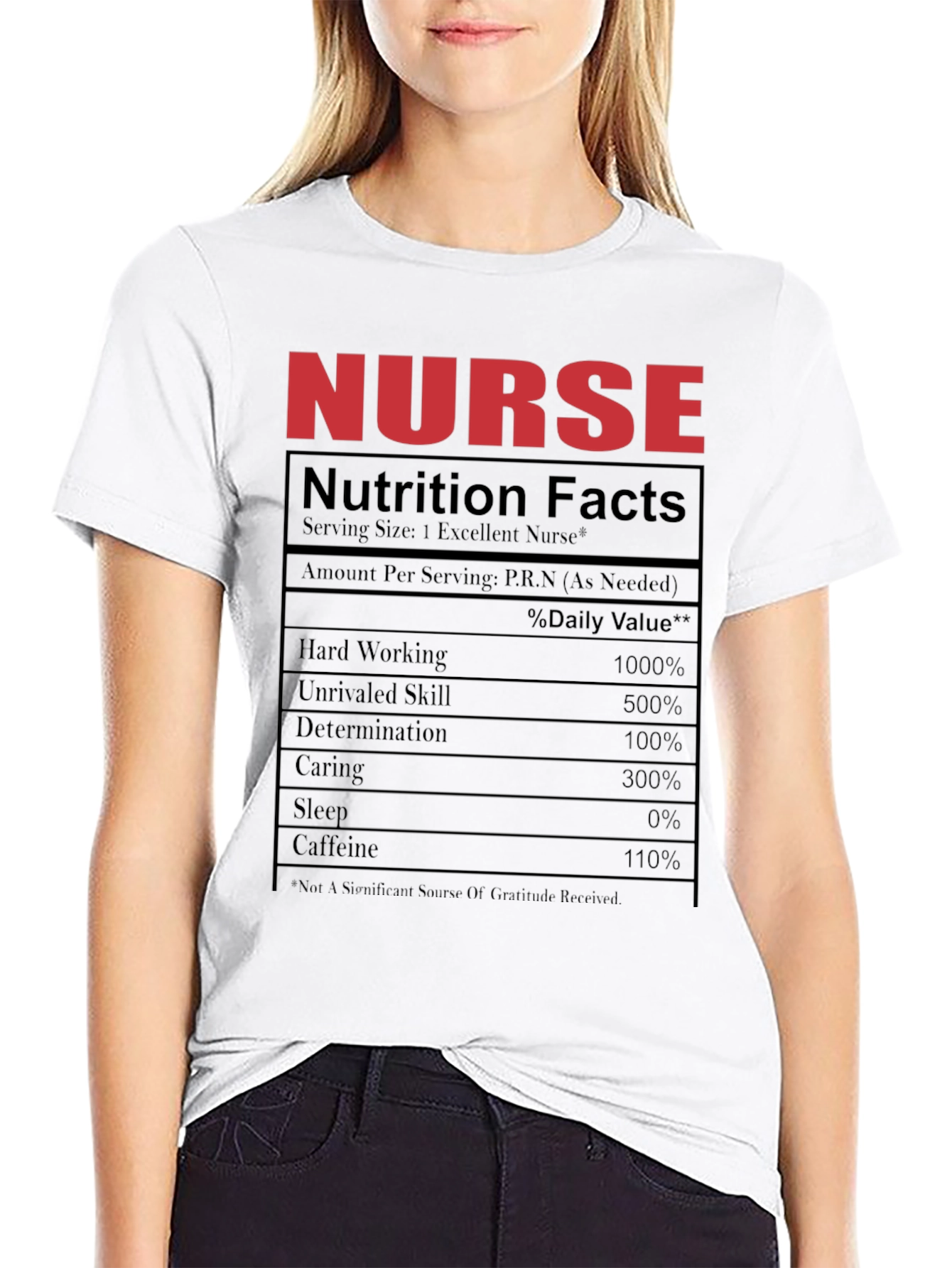 Nurse Nutrition Facts Black T-Shirt