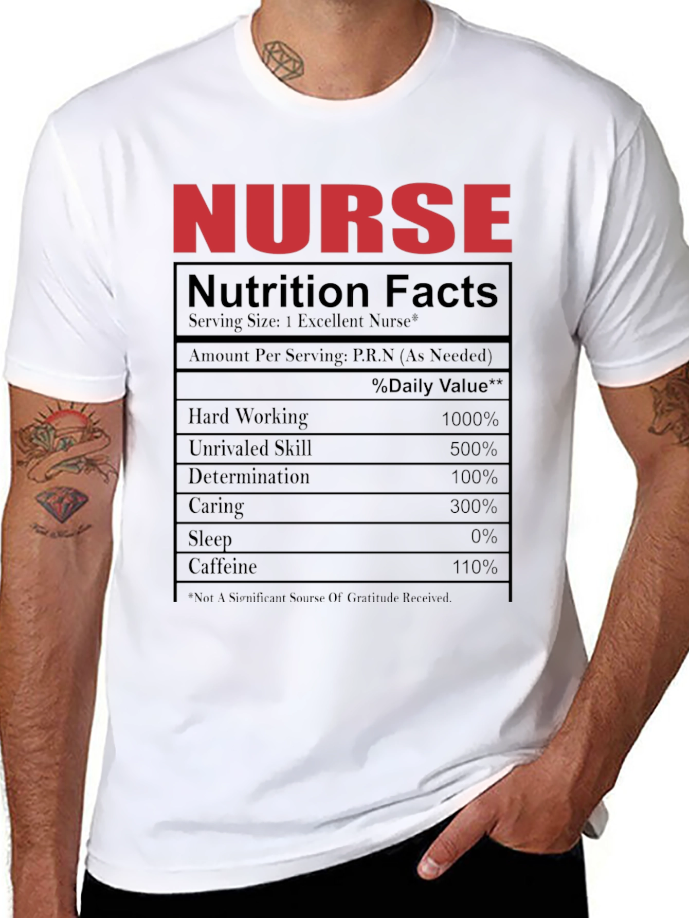 Nurse Nutrition Facts Black T-Shirt