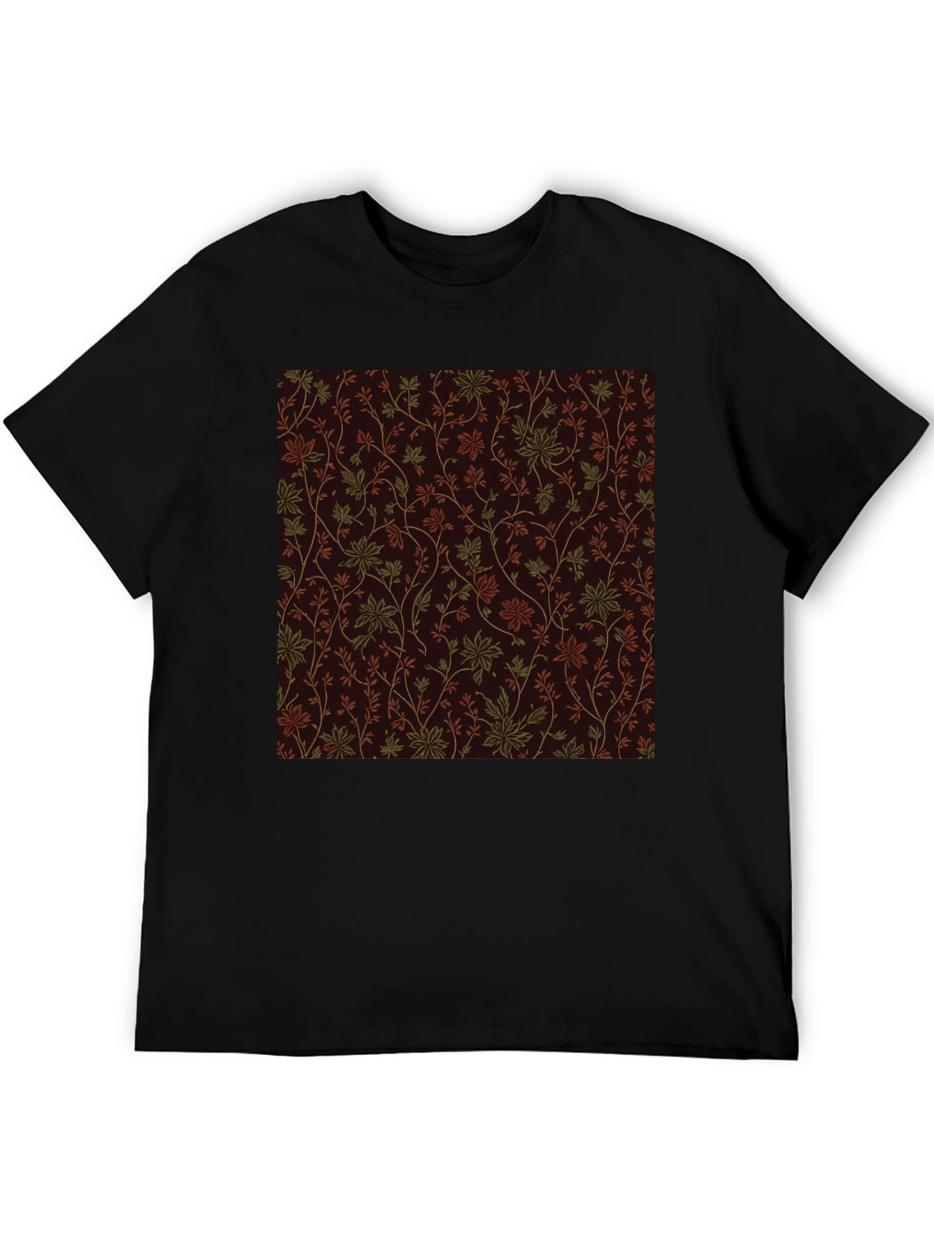 Floral Pattern Black Tee - Stylish Casual Wear