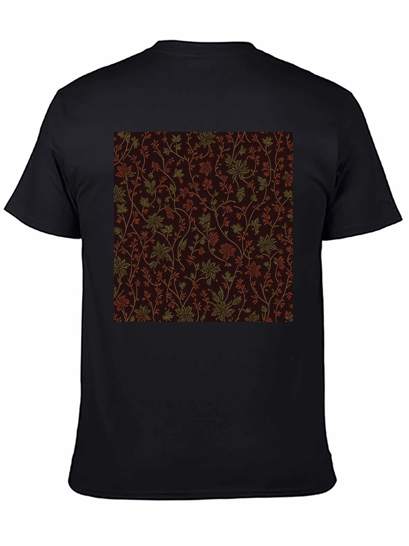 Floral Pattern Black Tee - Stylish Casual Wear