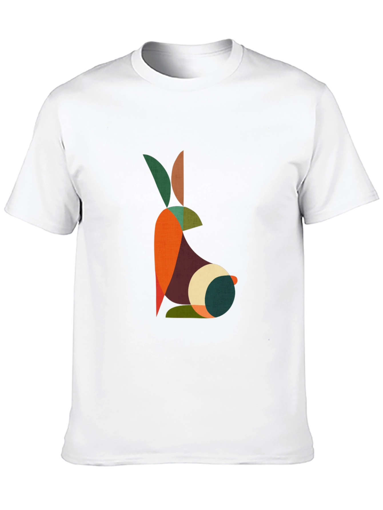 Geometric Rabbit Graphic Black T-Shirt