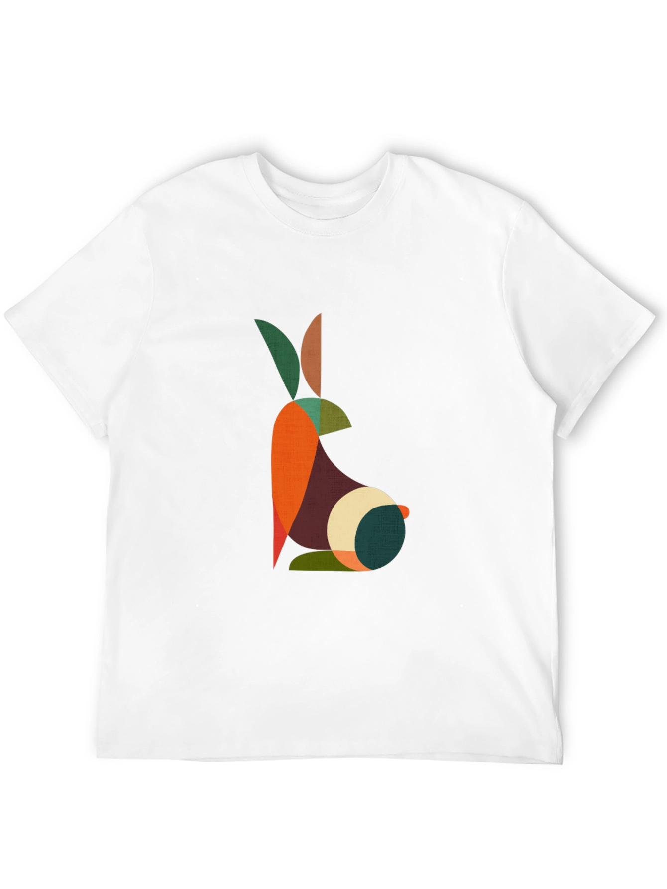 Geometric Rabbit Graphic Black T-Shirt