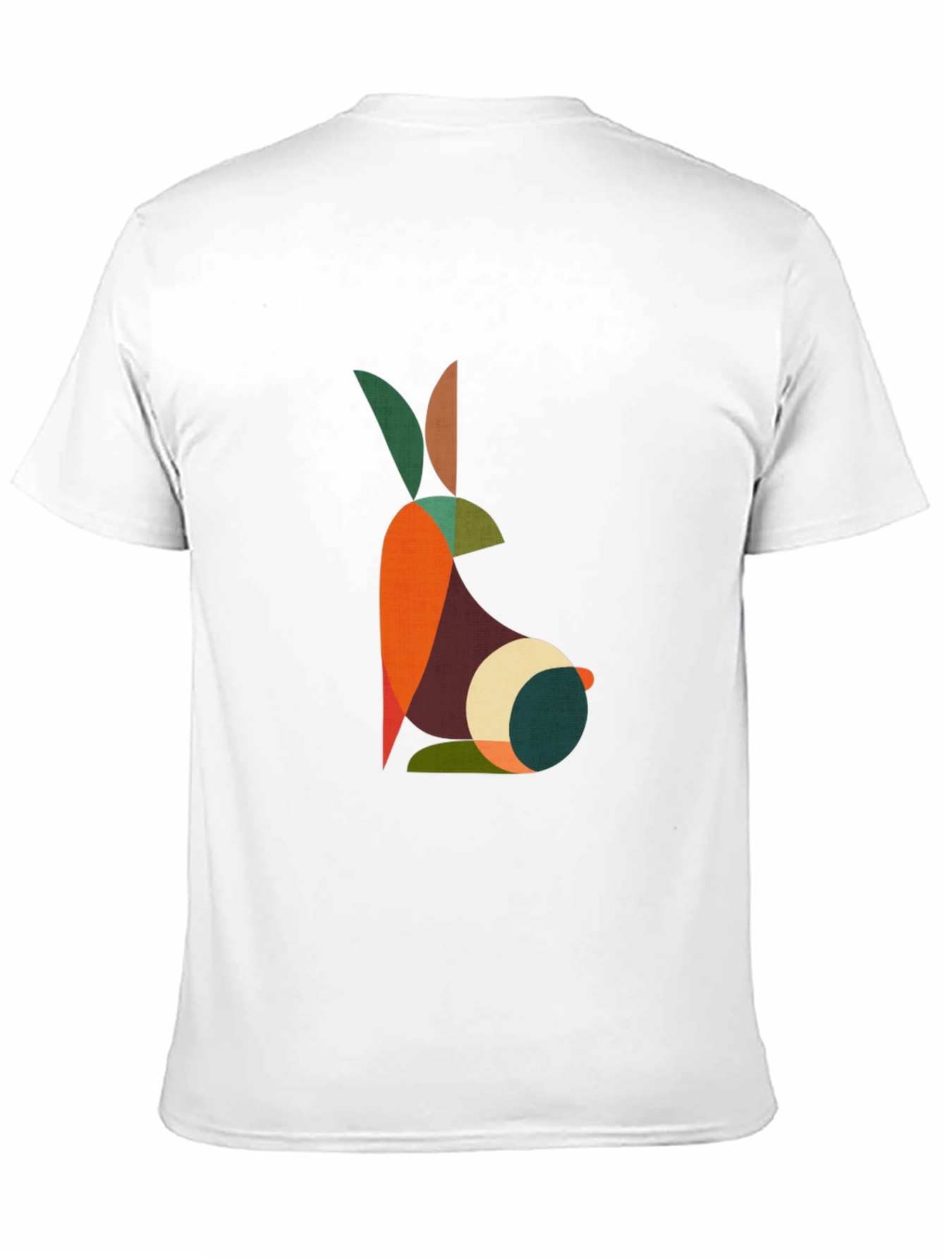 Geometric Rabbit Graphic Black T-Shirt