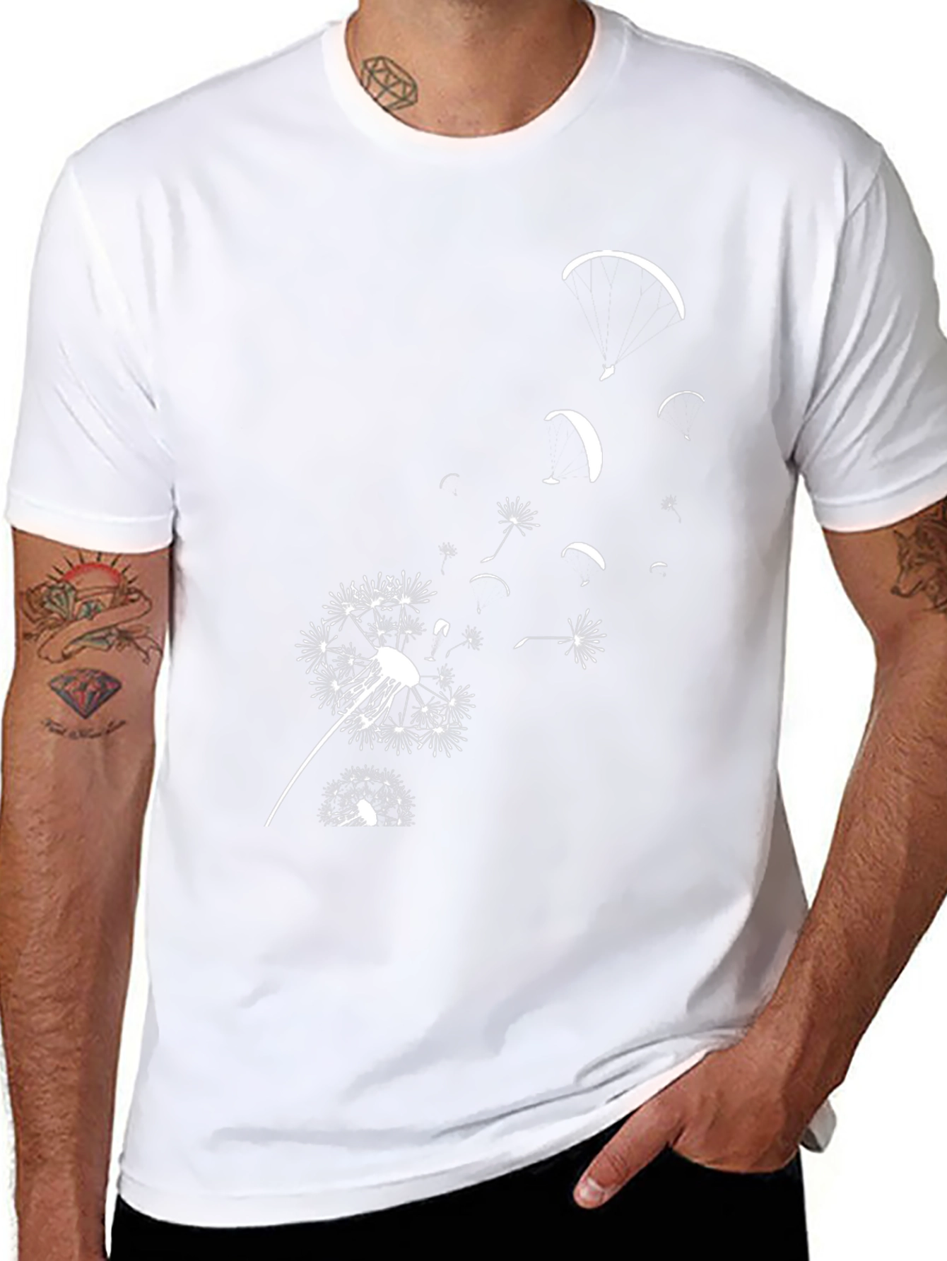 Dandelion Paragliding Black T-Shirt