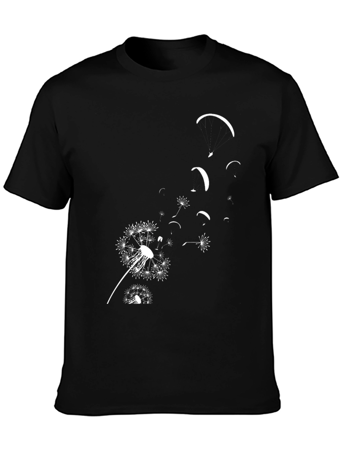Dandelion Paragliding Black T-Shirt