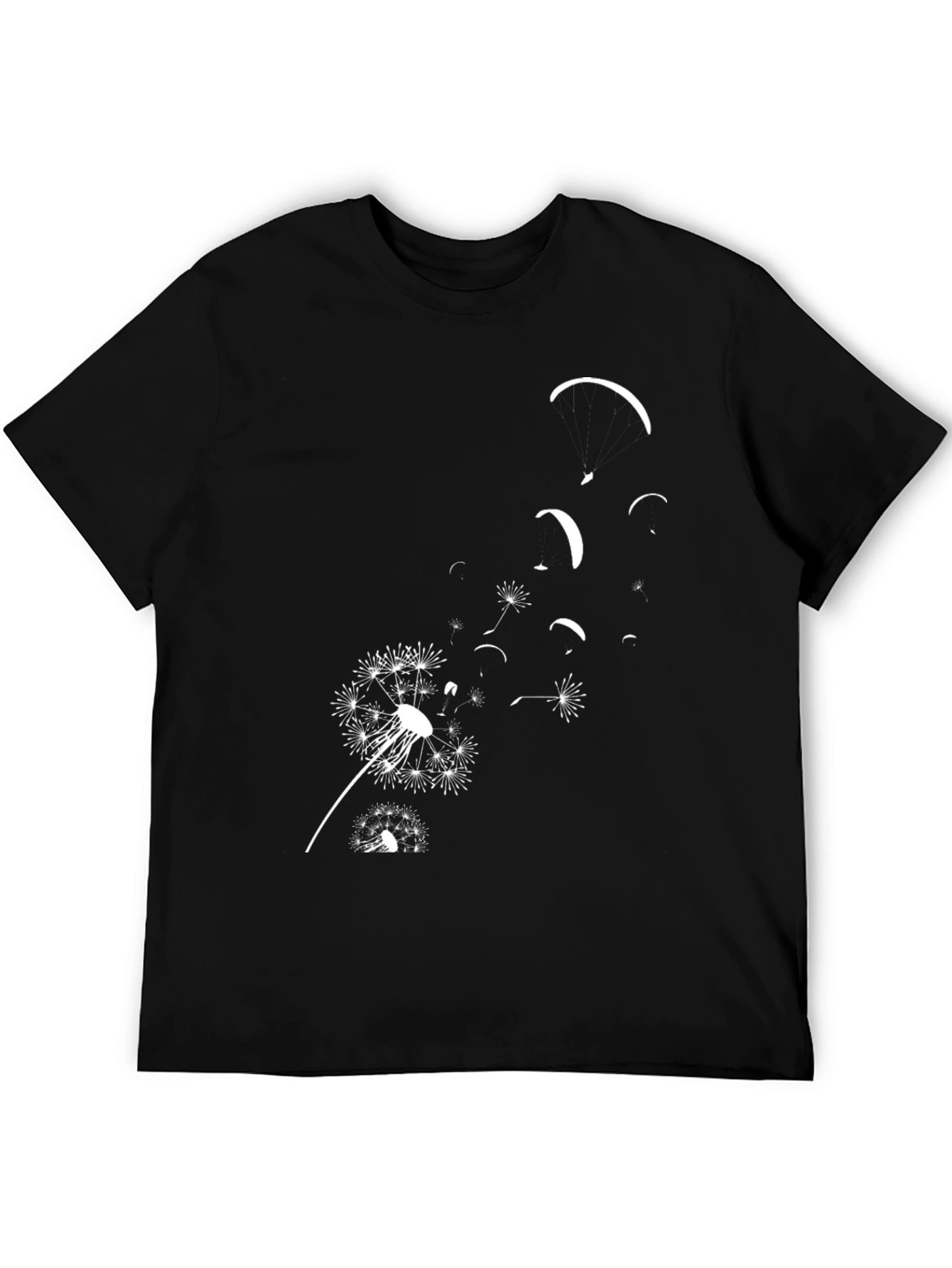 Dandelion Paragliding Black T-Shirt