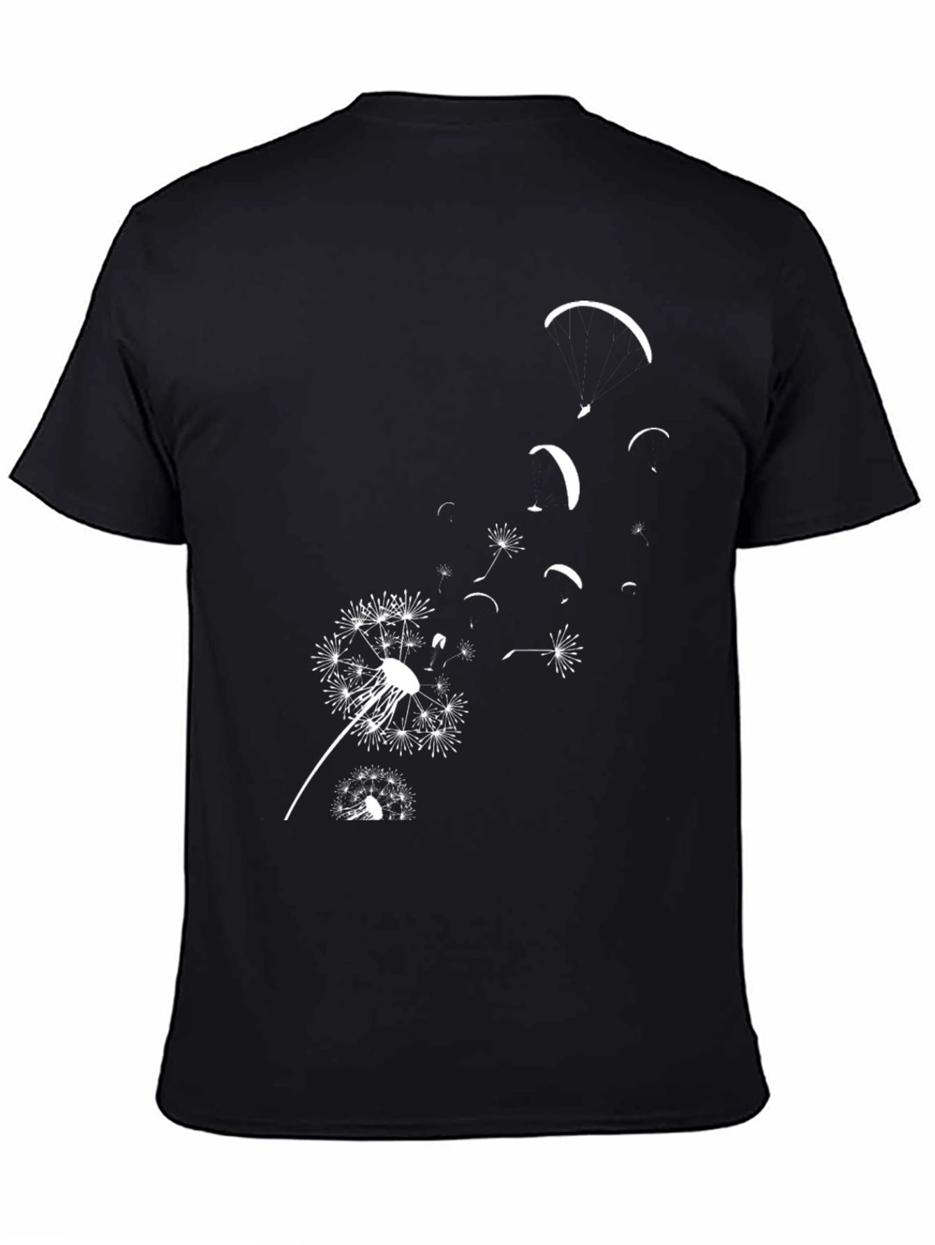 Dandelion Paragliding Black T-Shirt