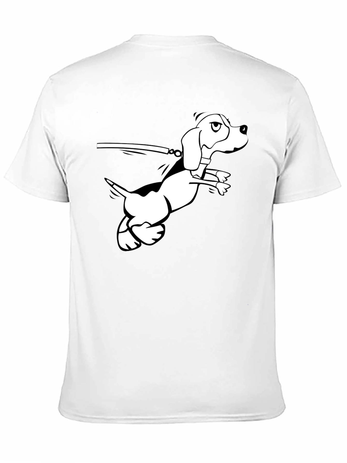 Black T-Shirt with Cartoon Dog Graphic
