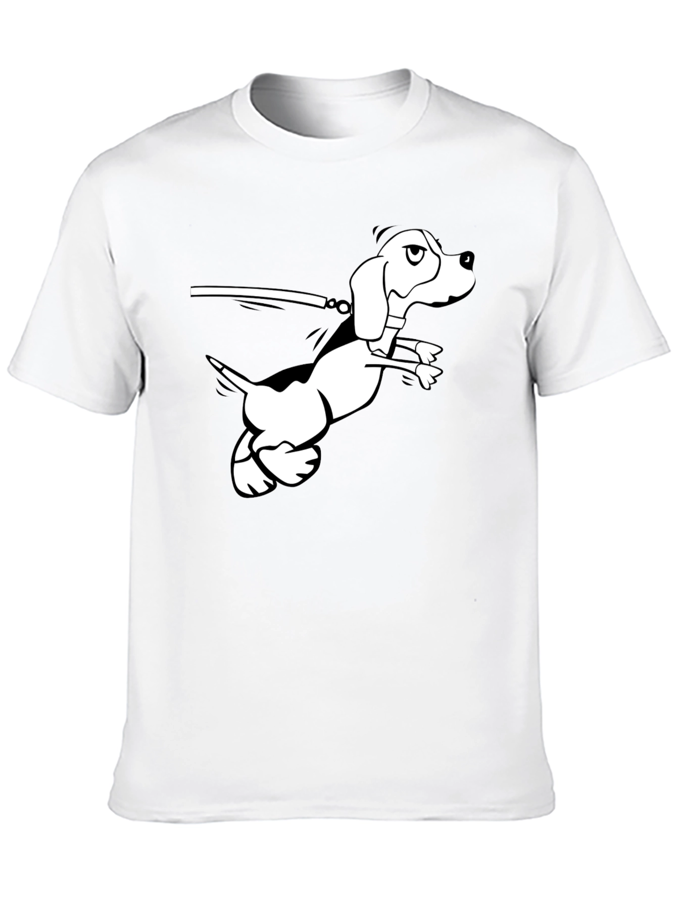 Black T-Shirt with Cartoon Dog Graphic