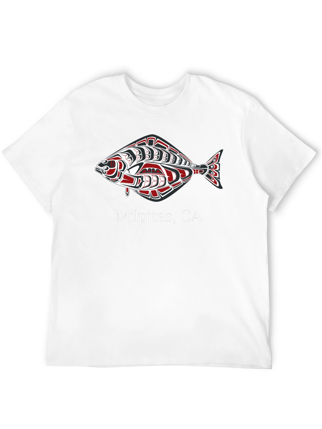 Milpitas CA Fish Design Graphic T-Shirt