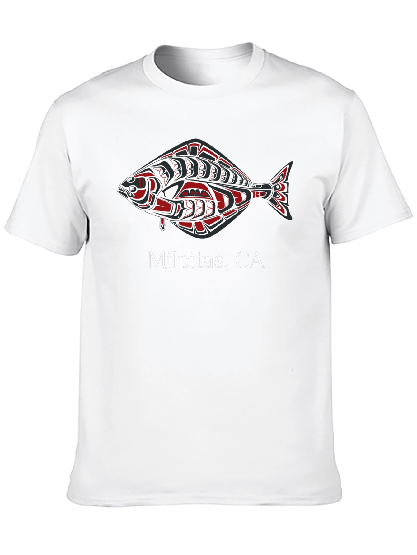 Milpitas CA Fish Design Graphic T-Shirt