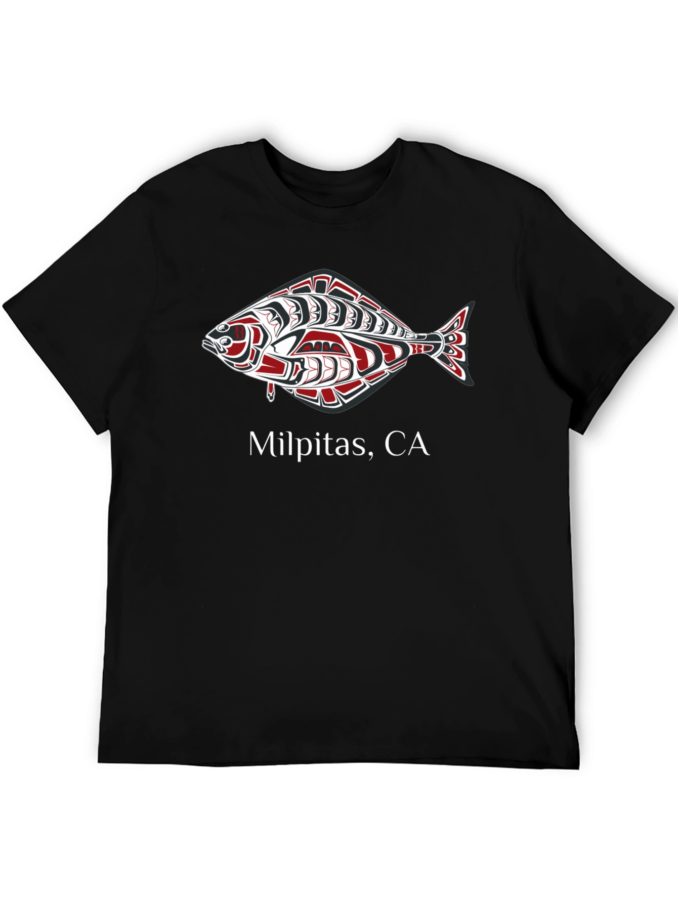 Milpitas CA Fish Design Graphic T-Shirt