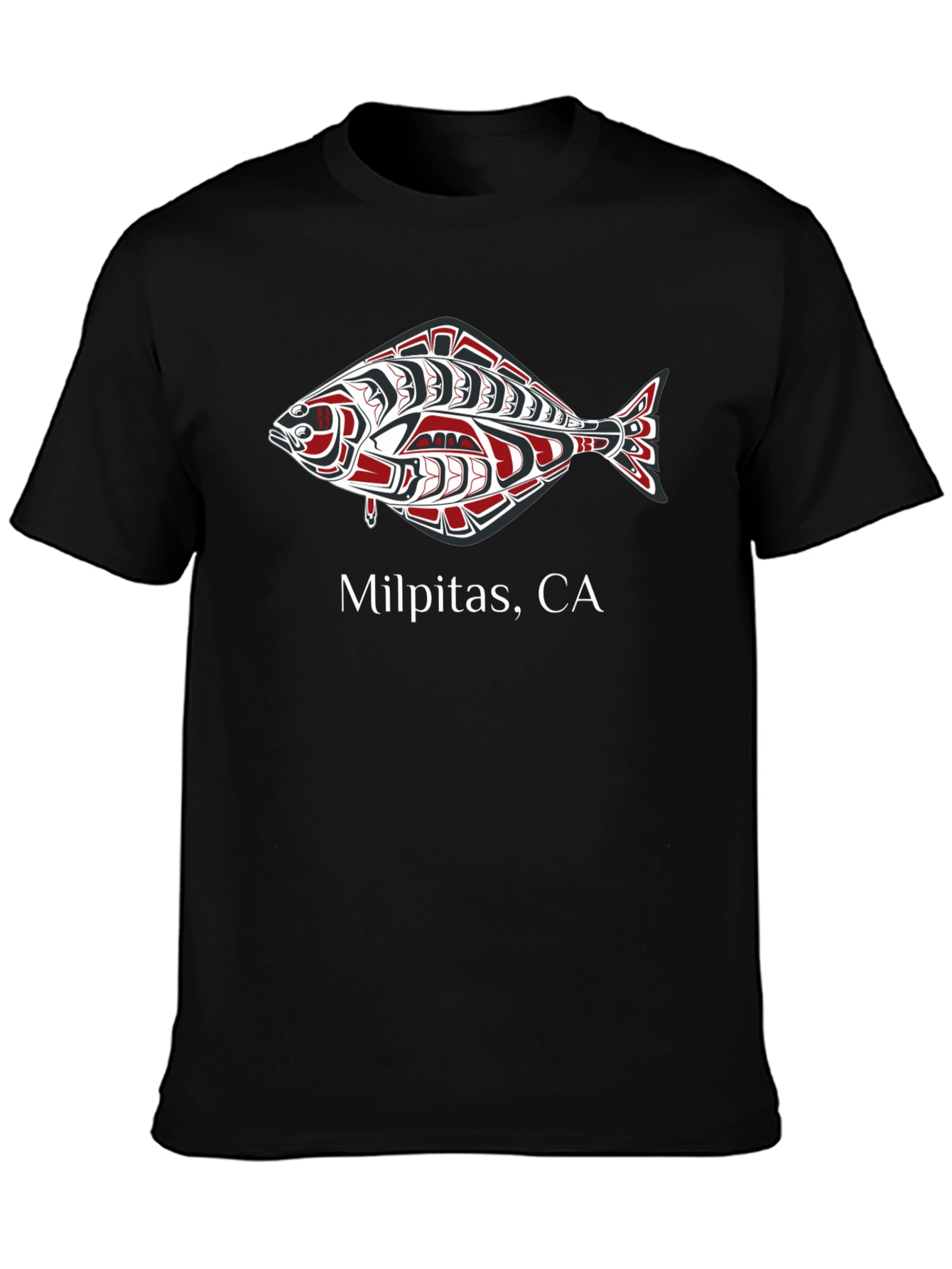 Milpitas CA Fish Design Graphic T-Shirt