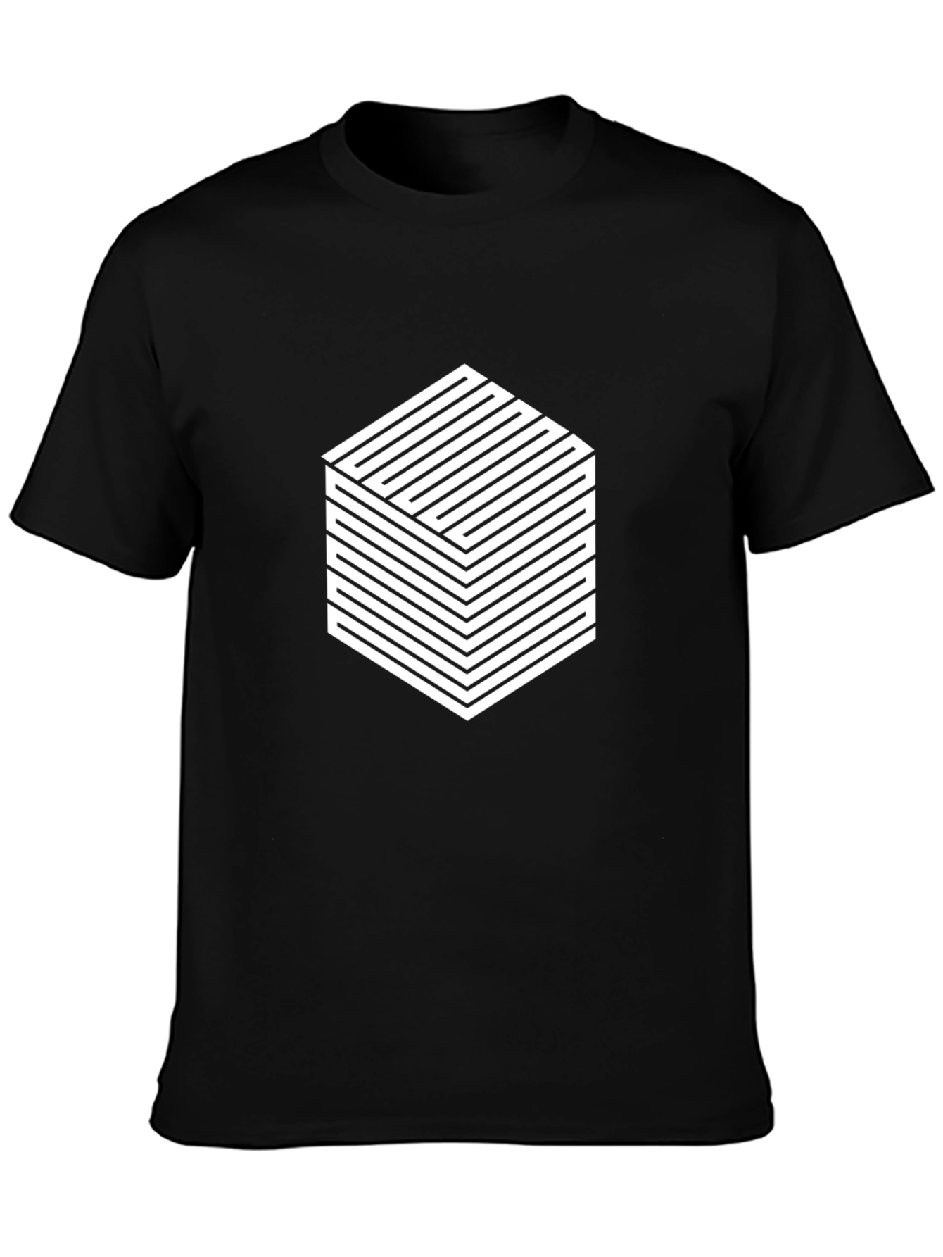 Abstract Cube Graphic Tee - Modern Geometric Design