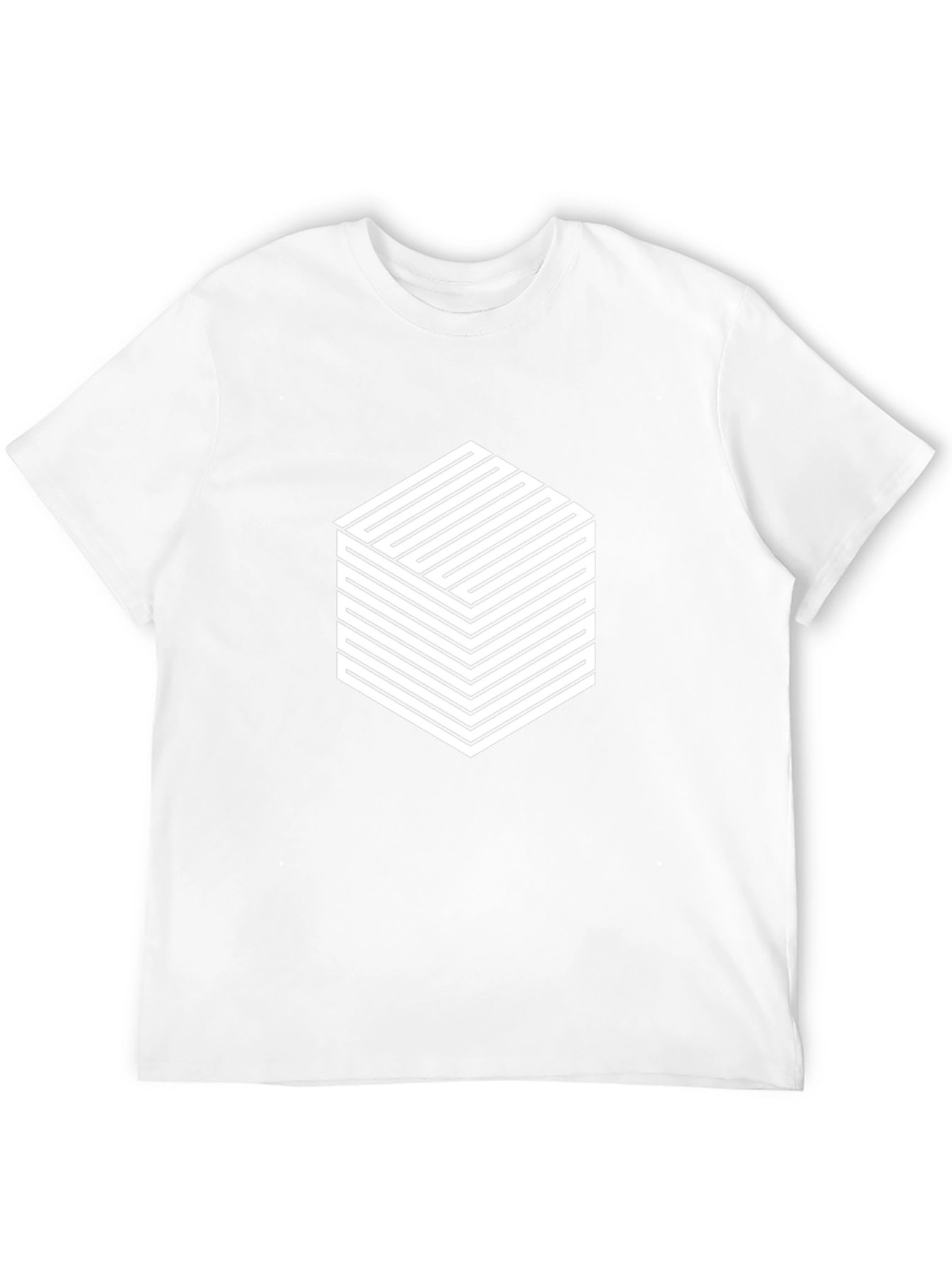 Abstract Cube Graphic Tee - Modern Geometric Design