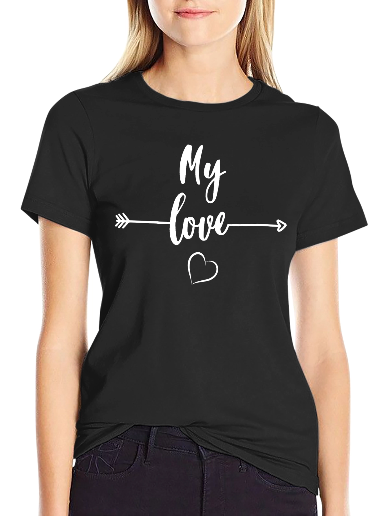 My Love Graphic Tee - Arrow & Heart Design