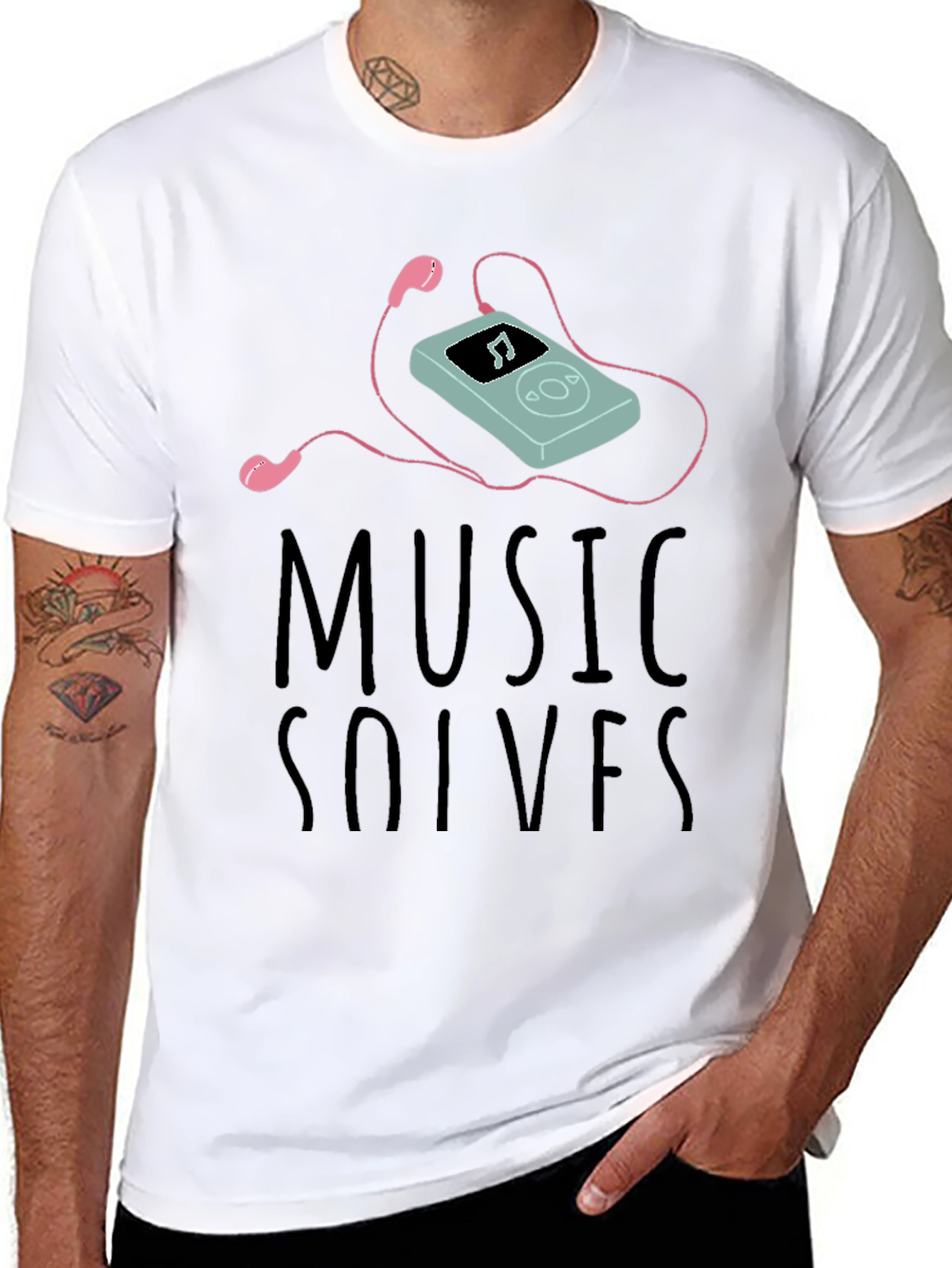 Music Solves T-Shirt - Cotton Blend - Cool Design