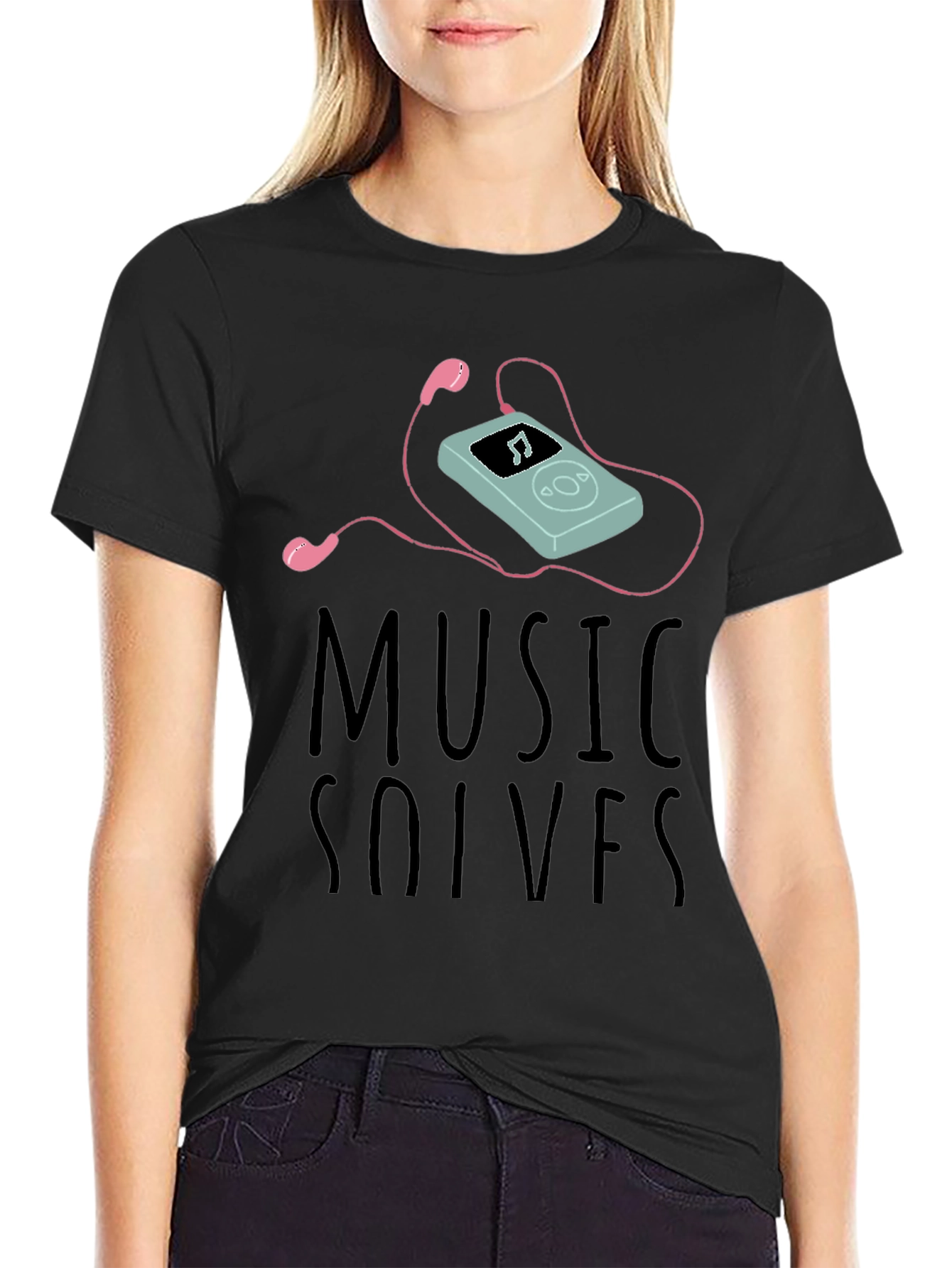 Music Solves T-Shirt - Cotton Blend - Cool Design