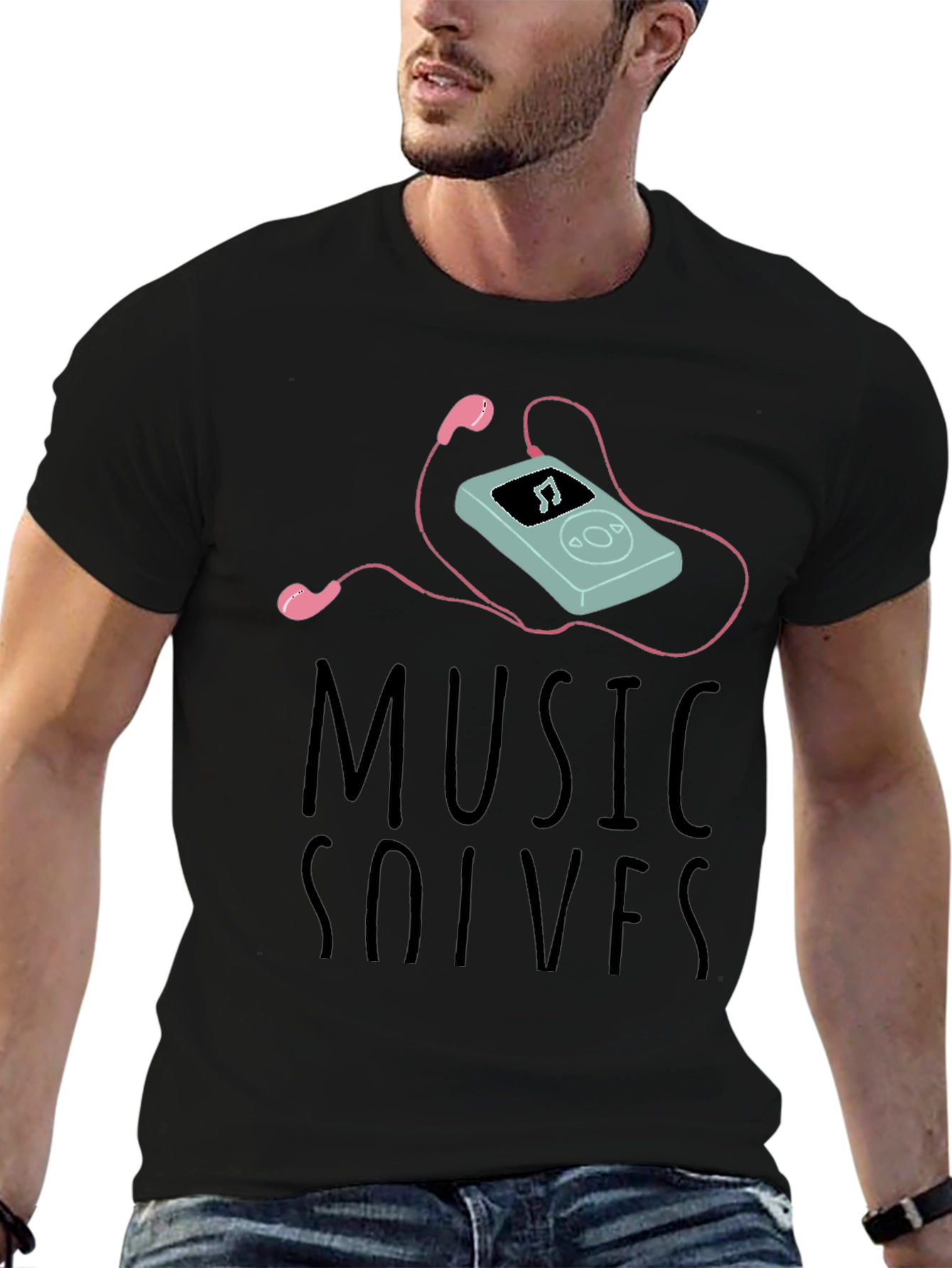 Music Solves T-Shirt - Cotton Blend - Cool Design