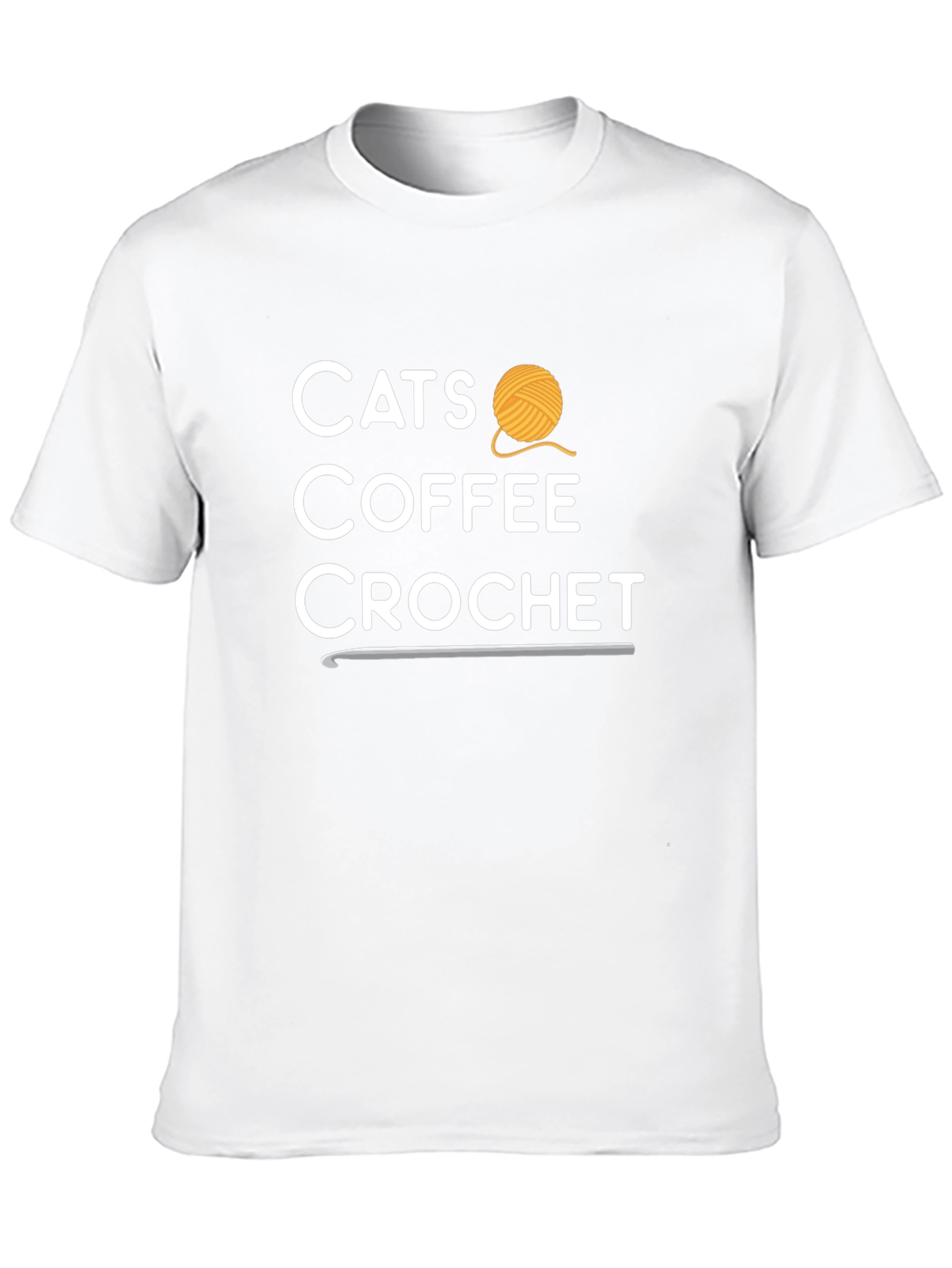 Cats Coffee Crochet Graphic T-Shirt