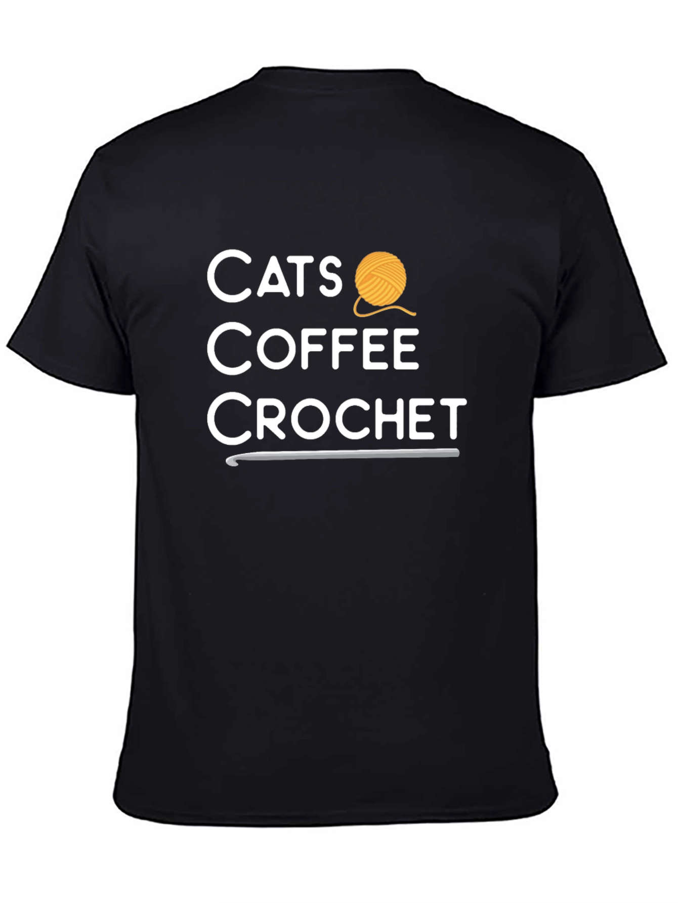 Cats Coffee Crochet Graphic T-Shirt