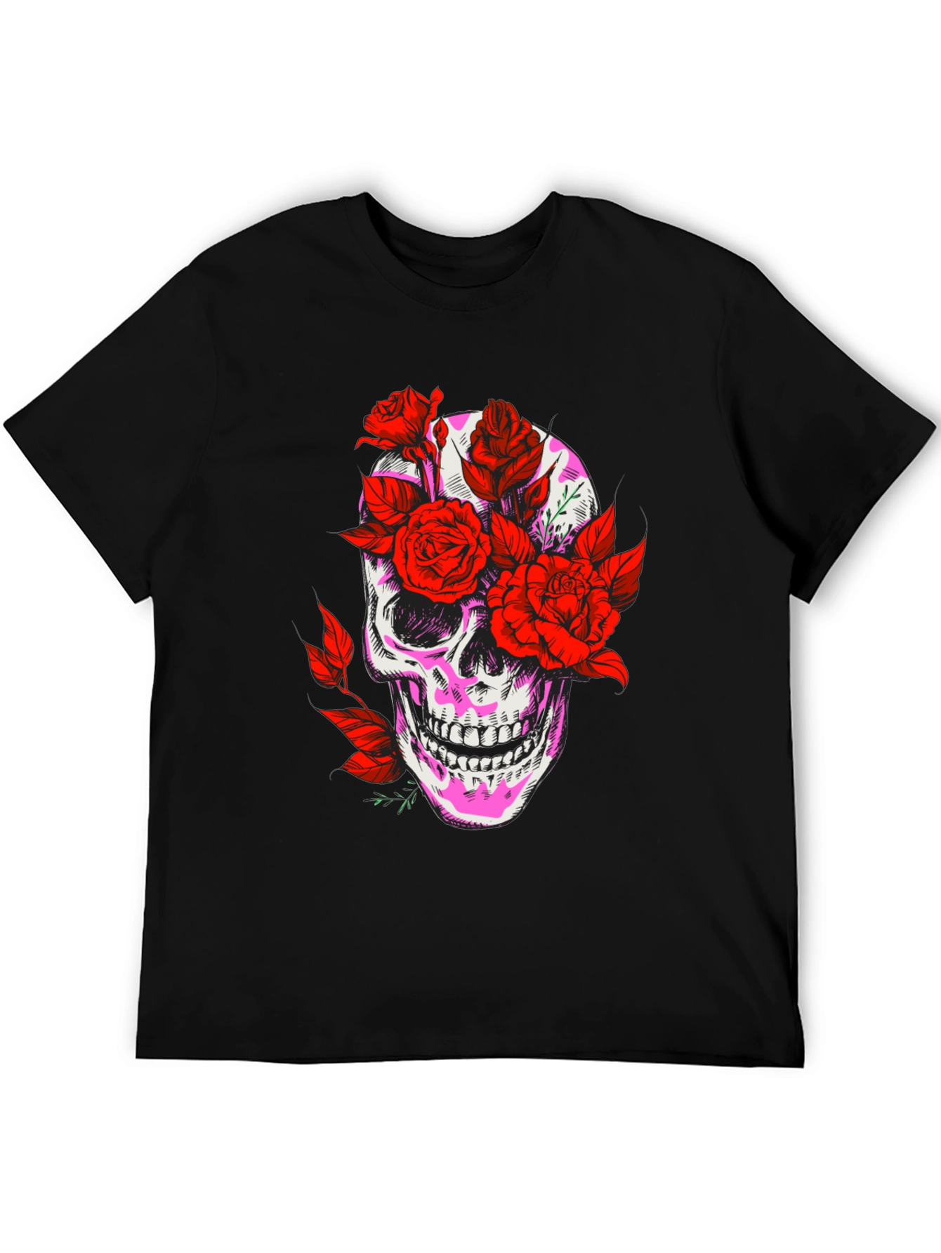 Skull & Roses Graphic Tee - Edgy Streetwear