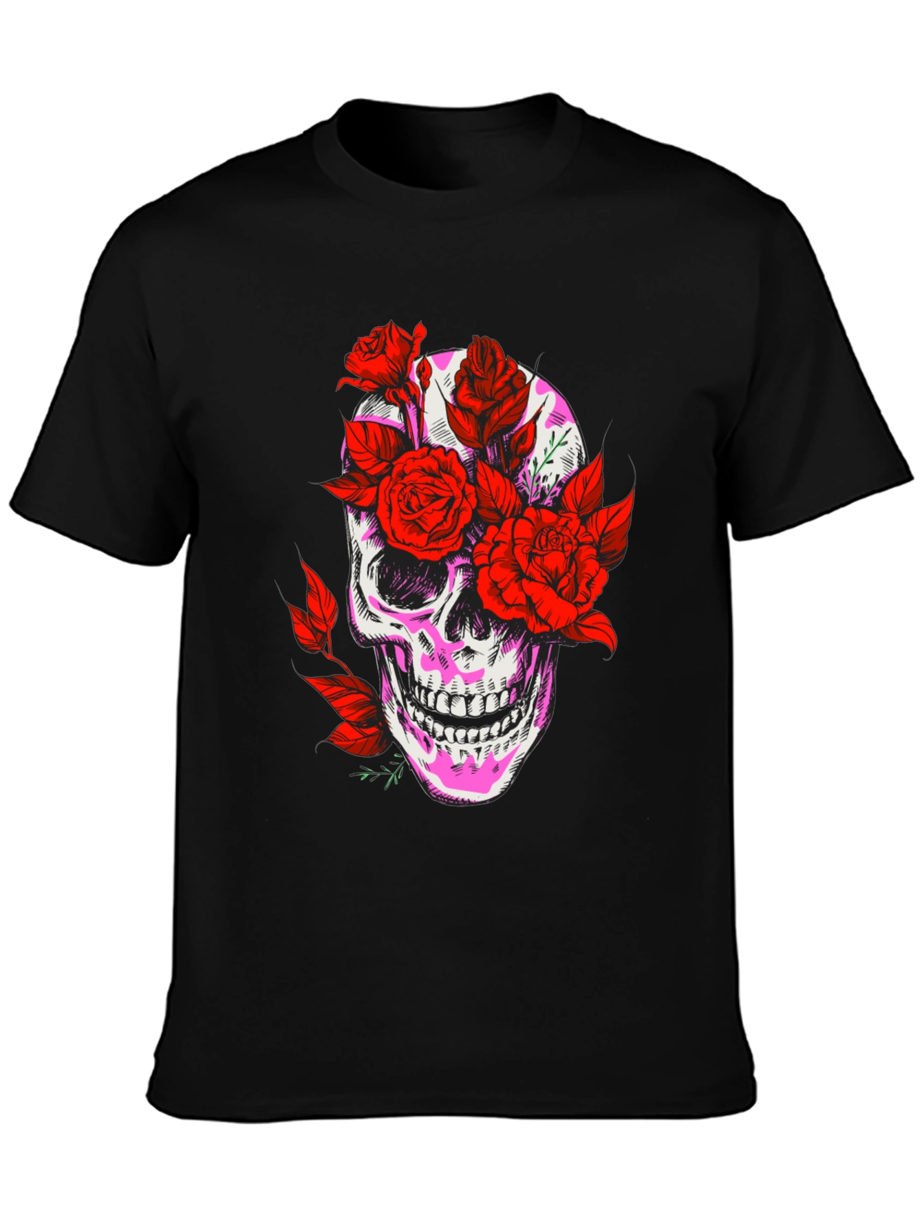 Skull & Roses Graphic Tee - Edgy Streetwear