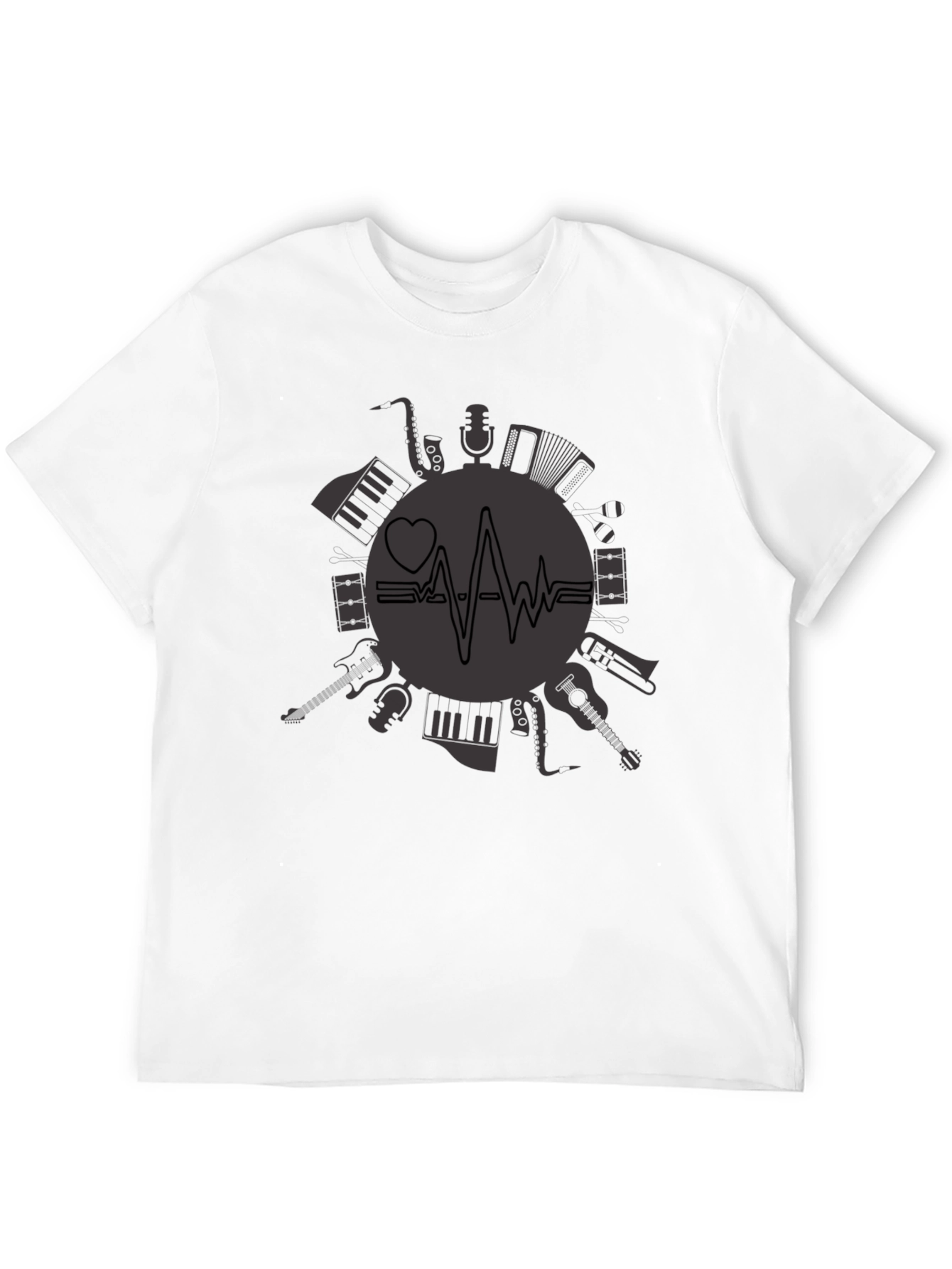 Music Lovers Black Graphic Tee