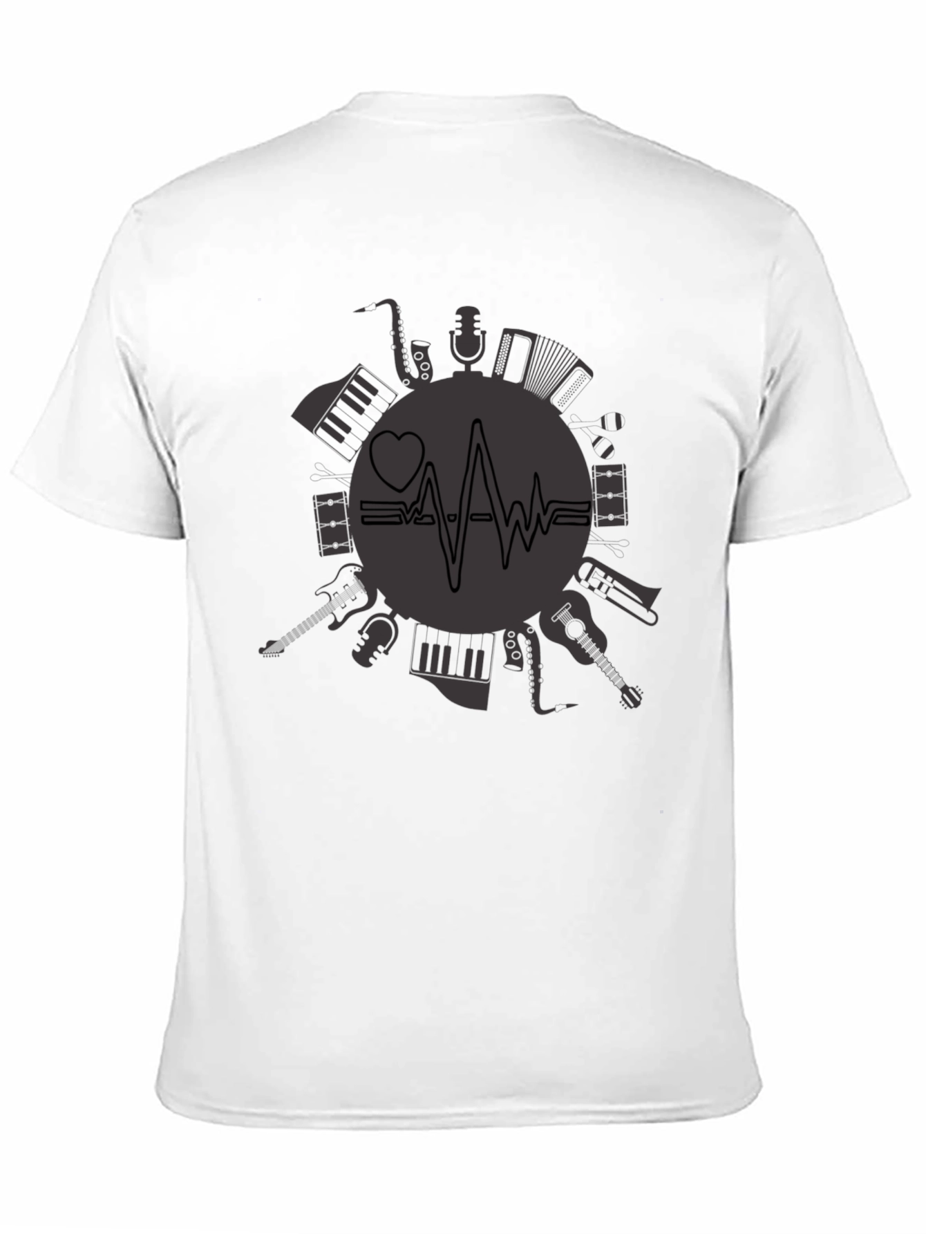 Music Lovers Black Graphic Tee