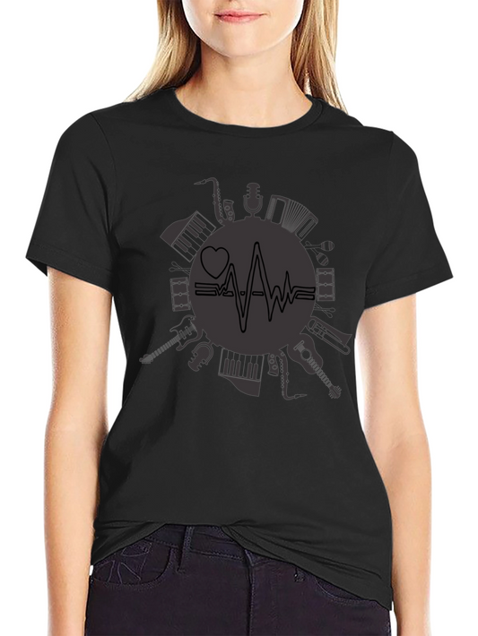 Music Lovers Black Graphic Tee