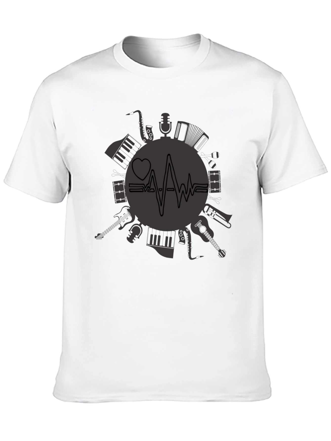 Music Lovers Black Graphic Tee