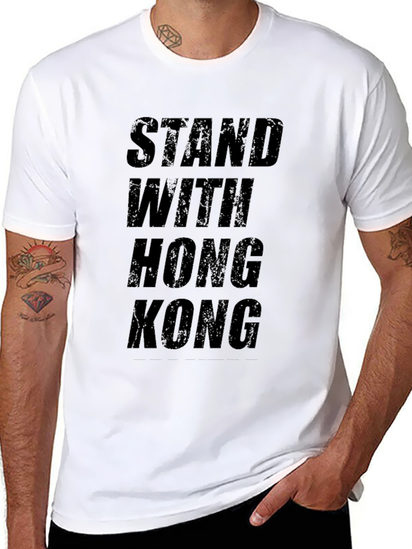 Stand With Hong Kong Black Graphic Tee