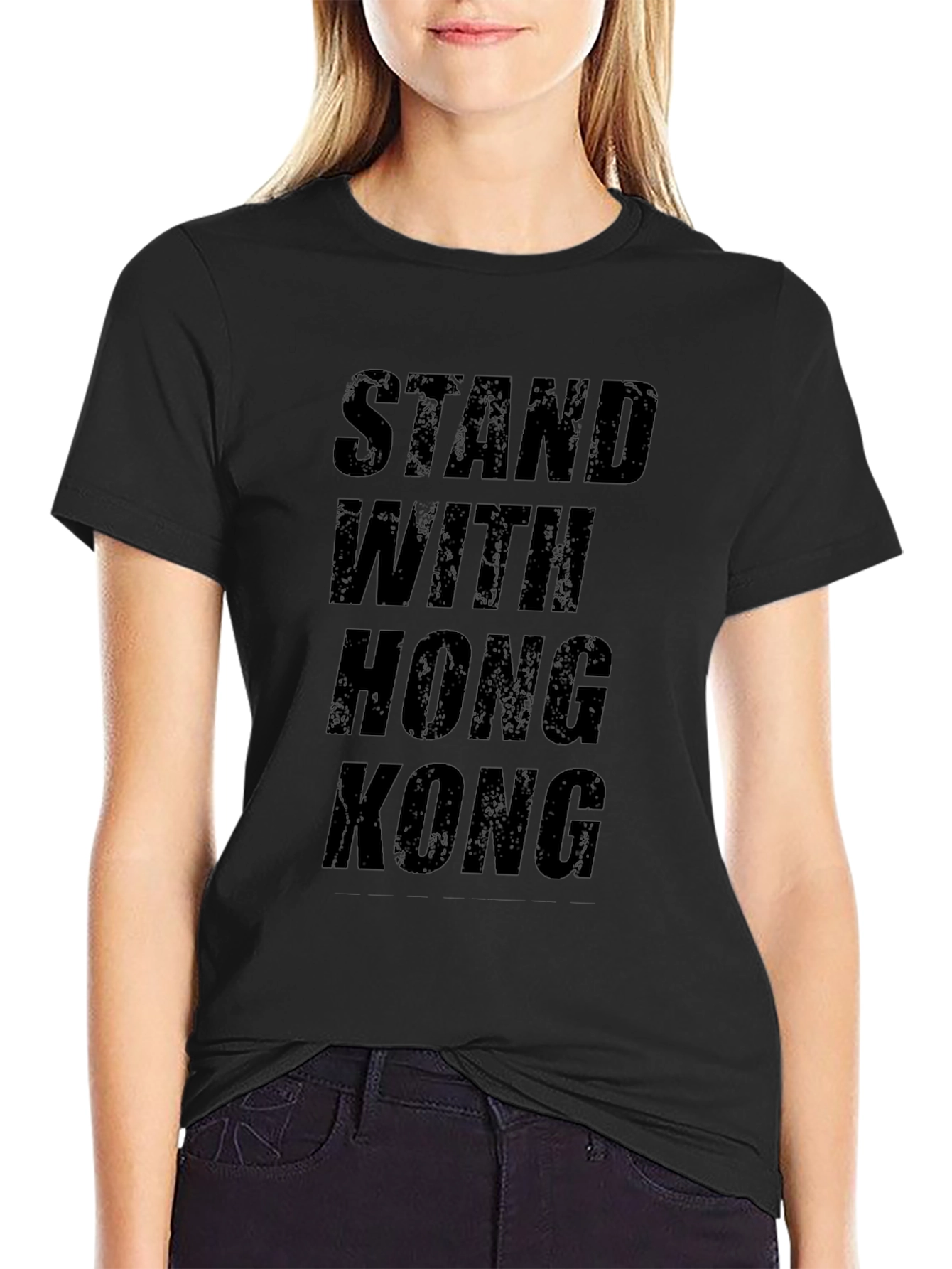 Stand With Hong Kong Black Graphic Tee