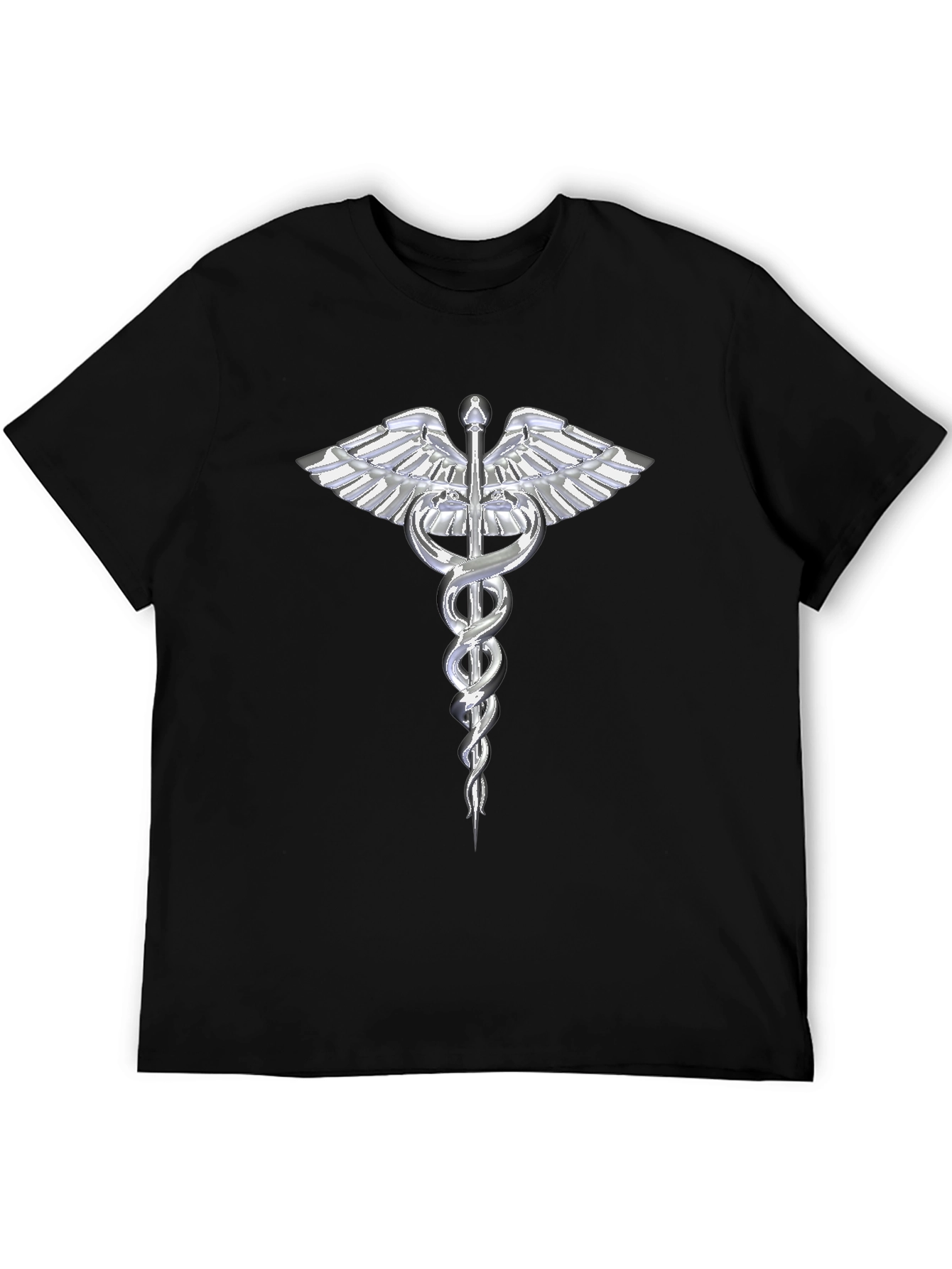 Caduceus T-Shirt - Medical Symbol Black Tee