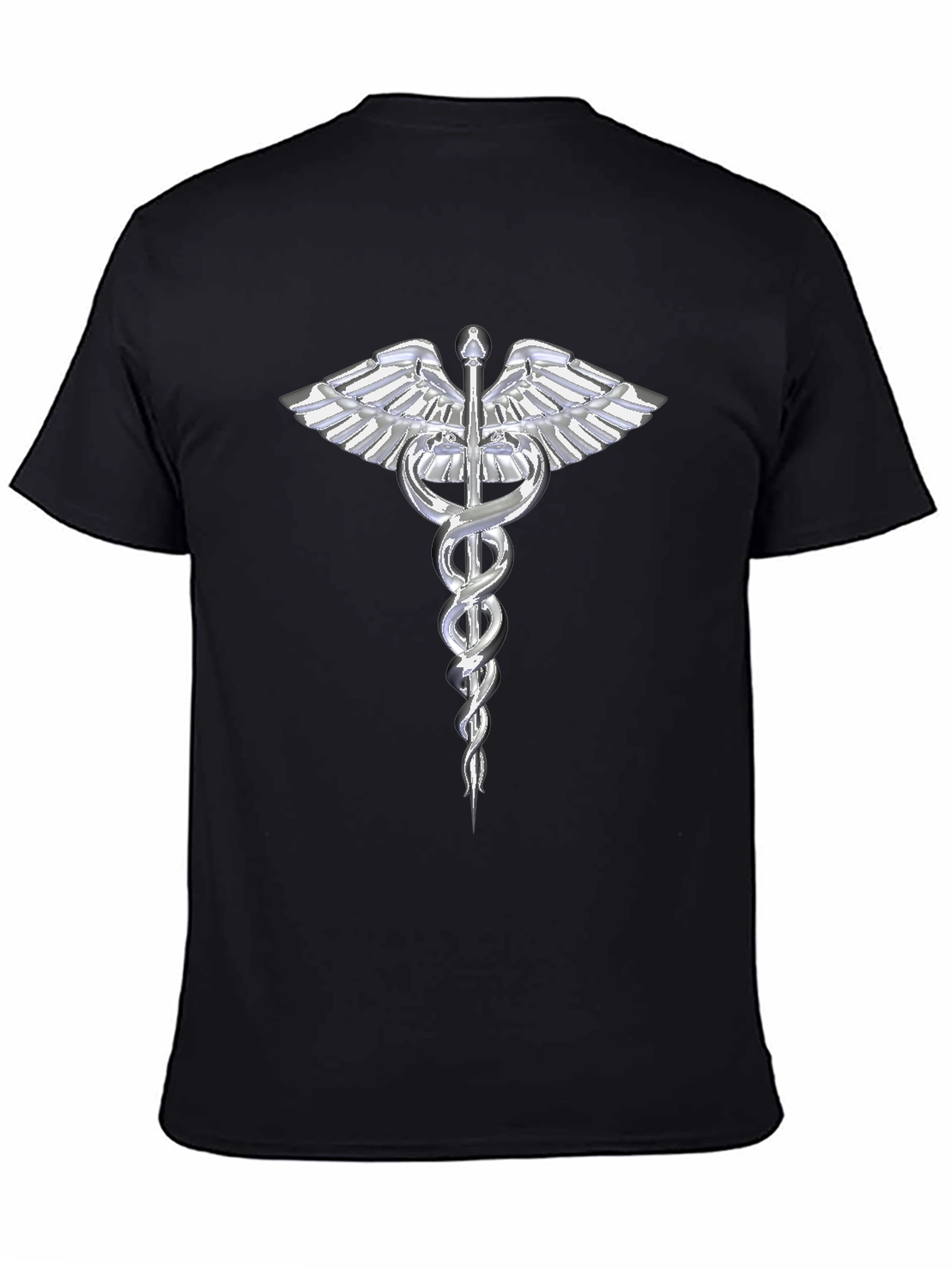 Caduceus T-Shirt - Medical Symbol Black Tee