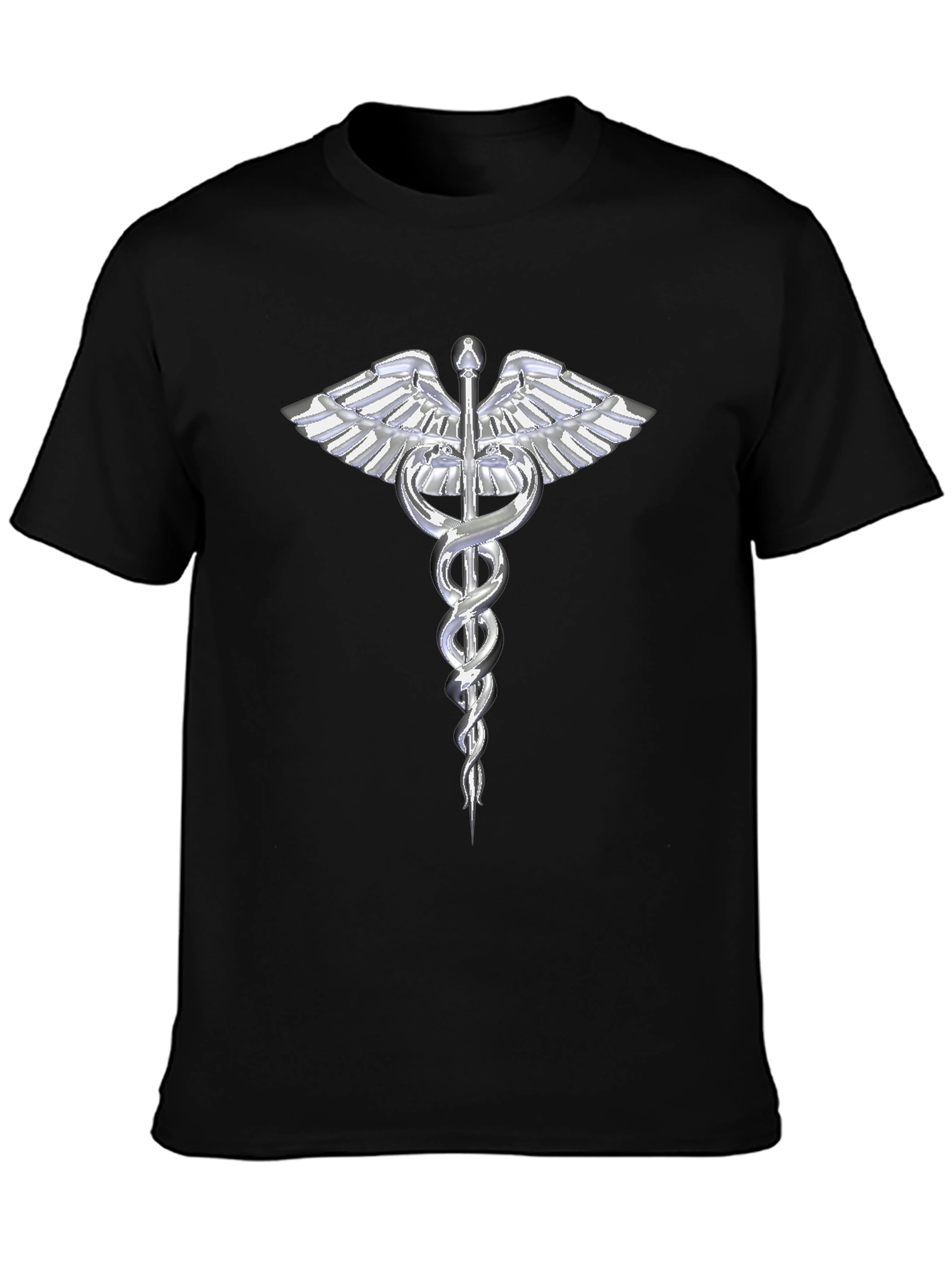 Caduceus T-Shirt - Medical Symbol Black Tee