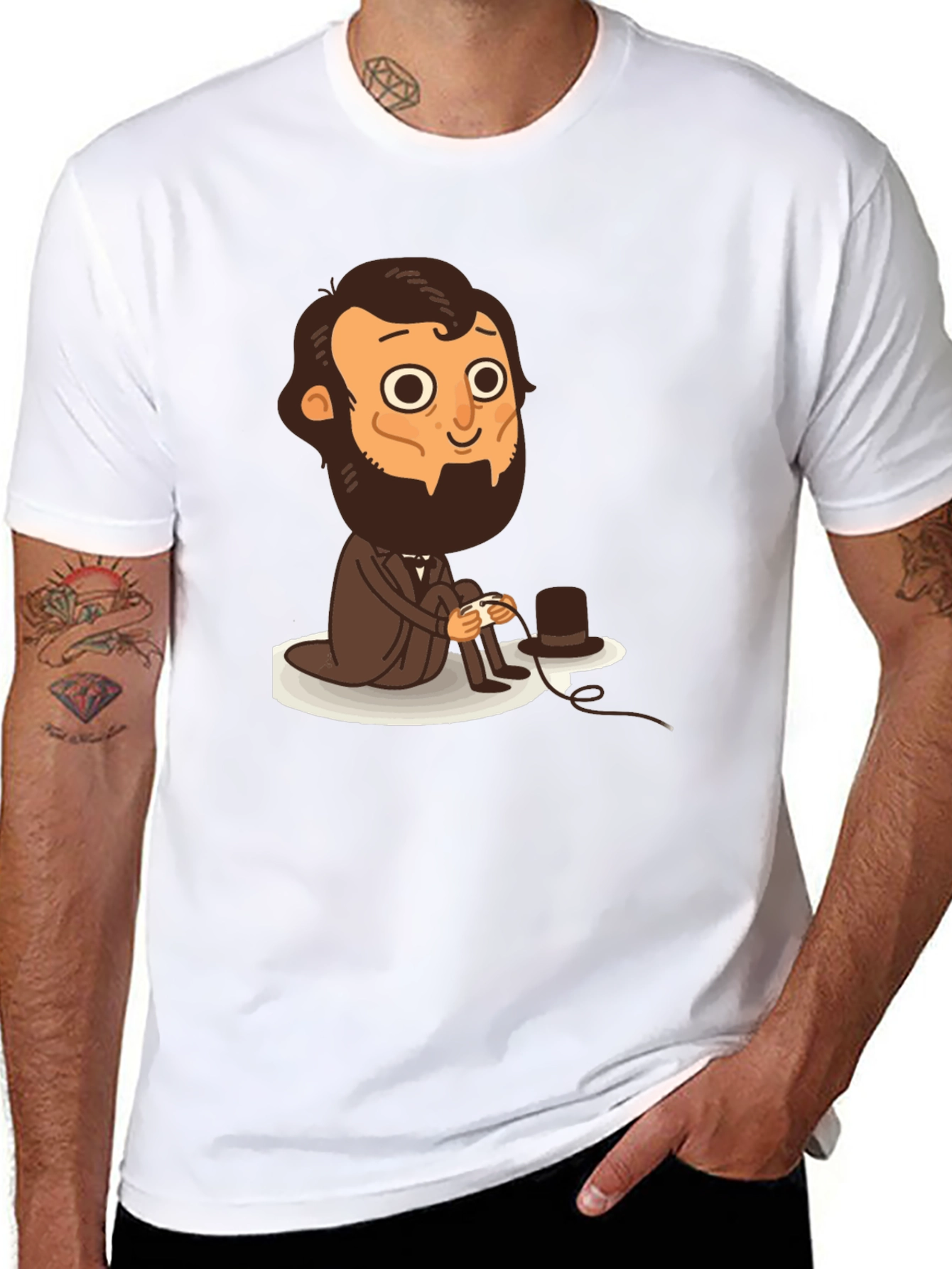 Gamer Lincoln T-Shirt - Presidential Gaming Tee