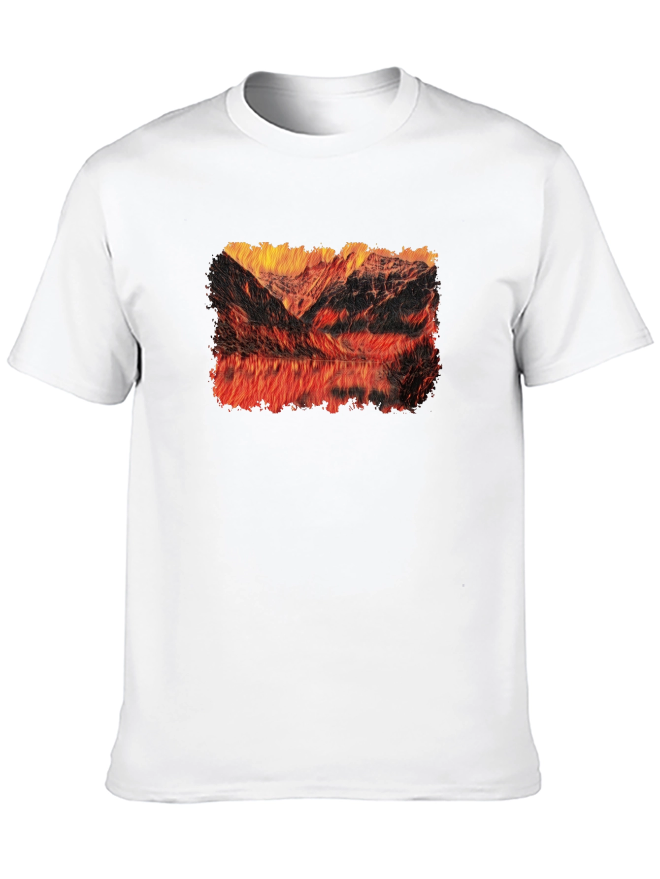 Mountain Lake T-Shirt - Fiery Reflection