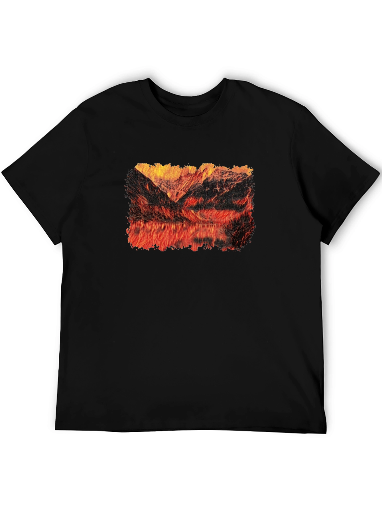 Mountain Lake T-Shirt - Fiery Reflection