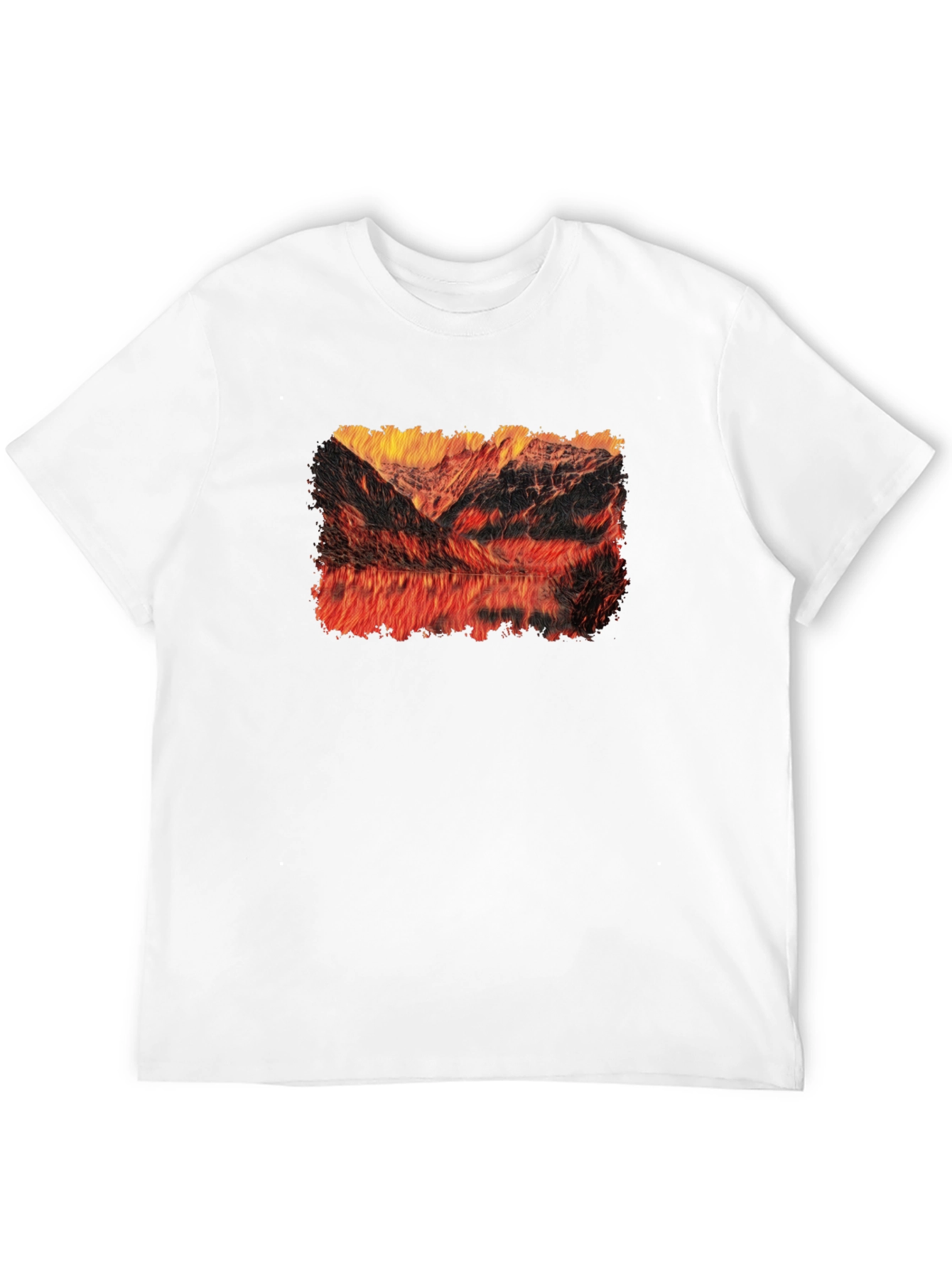Mountain Lake T-Shirt - Fiery Reflection