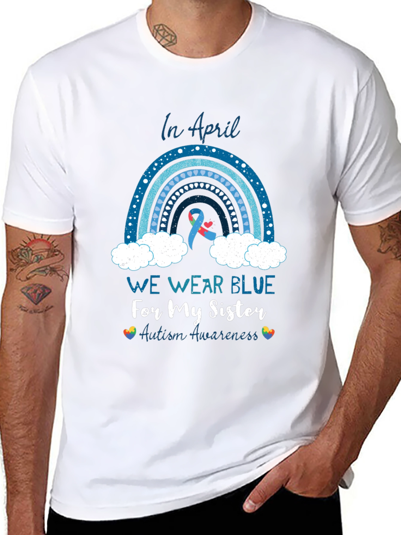 Autism Awareness Sister T-Shirt - We Wear Blue
