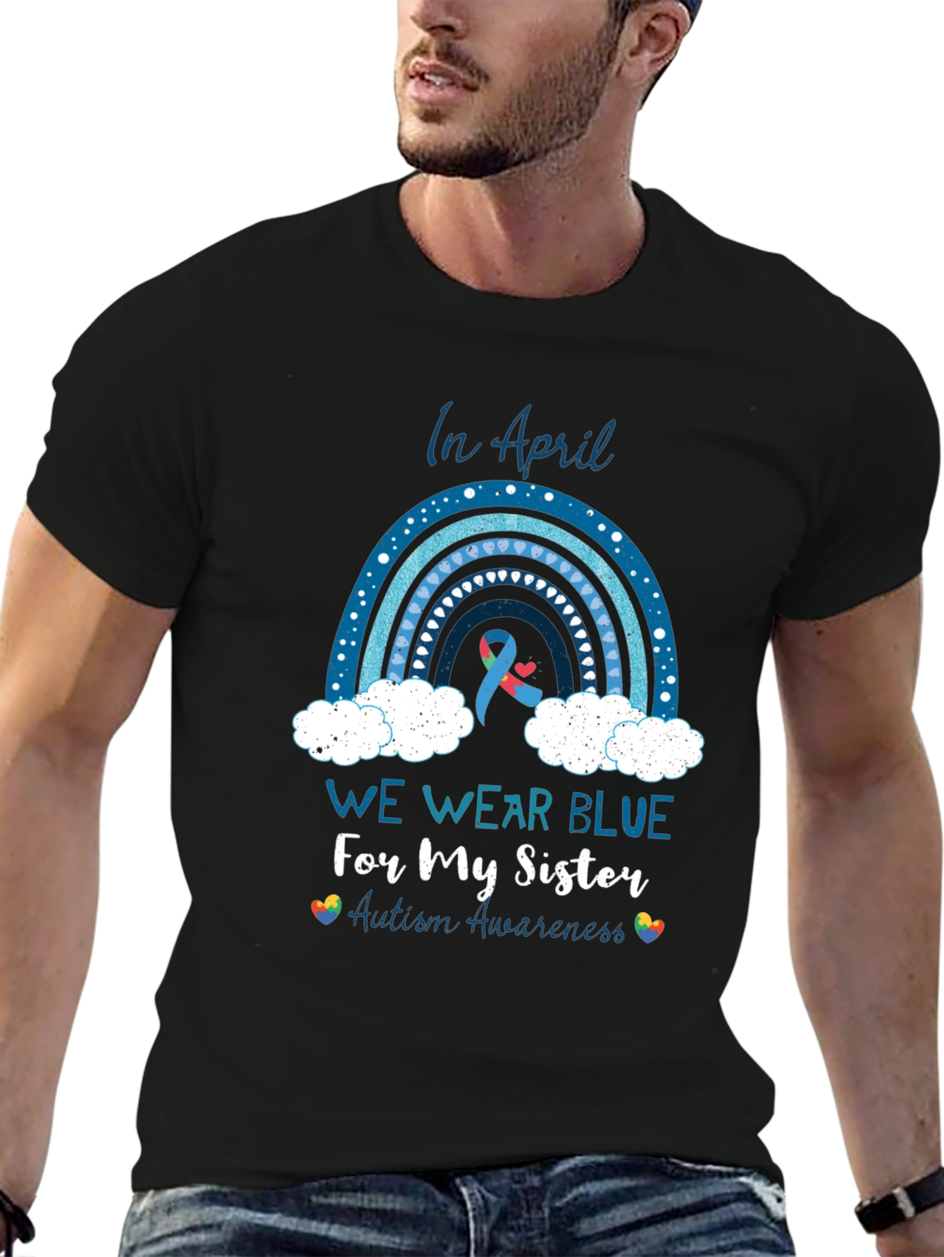 Autism Awareness Sister T-Shirt - We Wear Blue