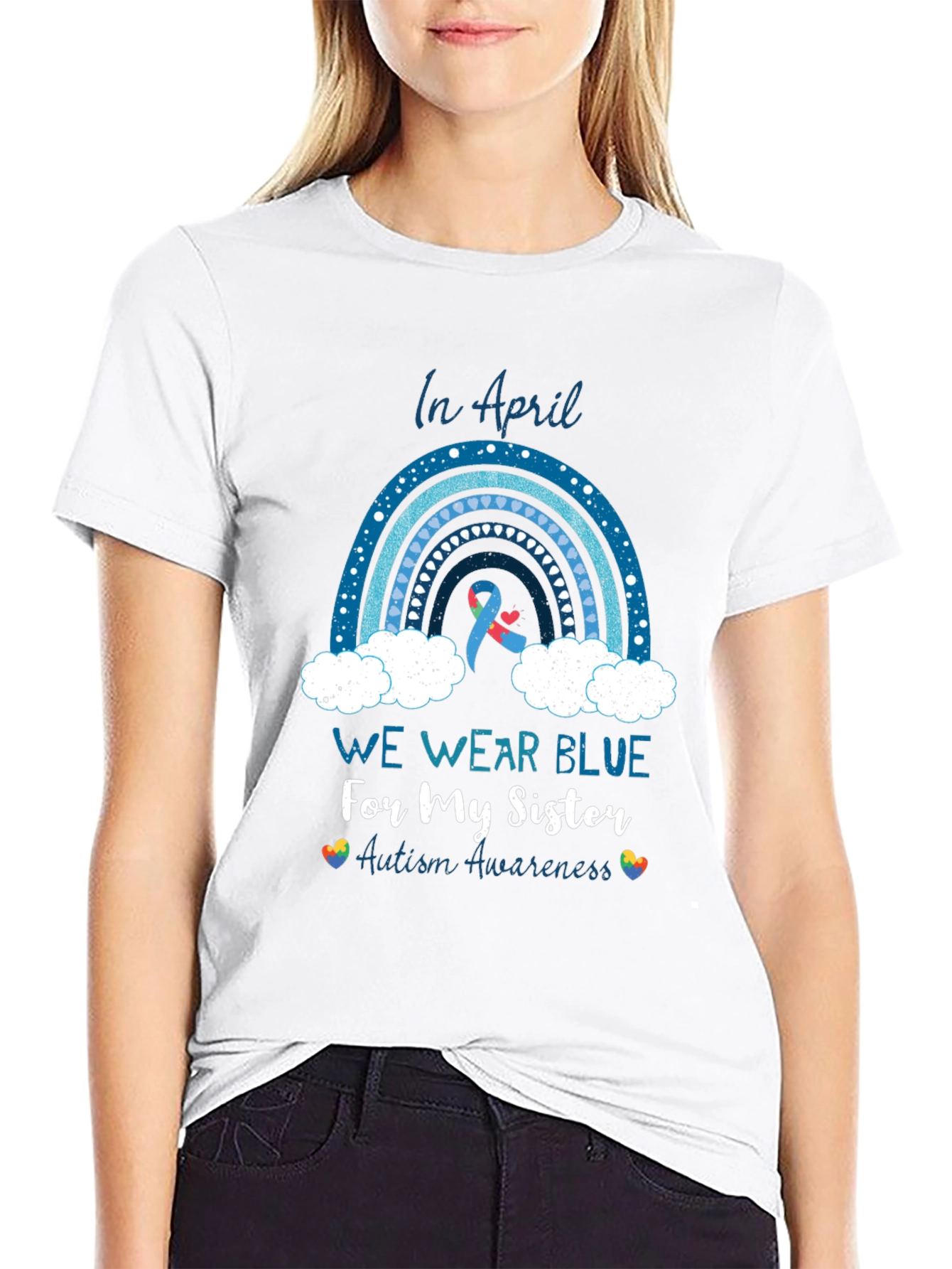 Autism Awareness Sister T-Shirt - We Wear Blue