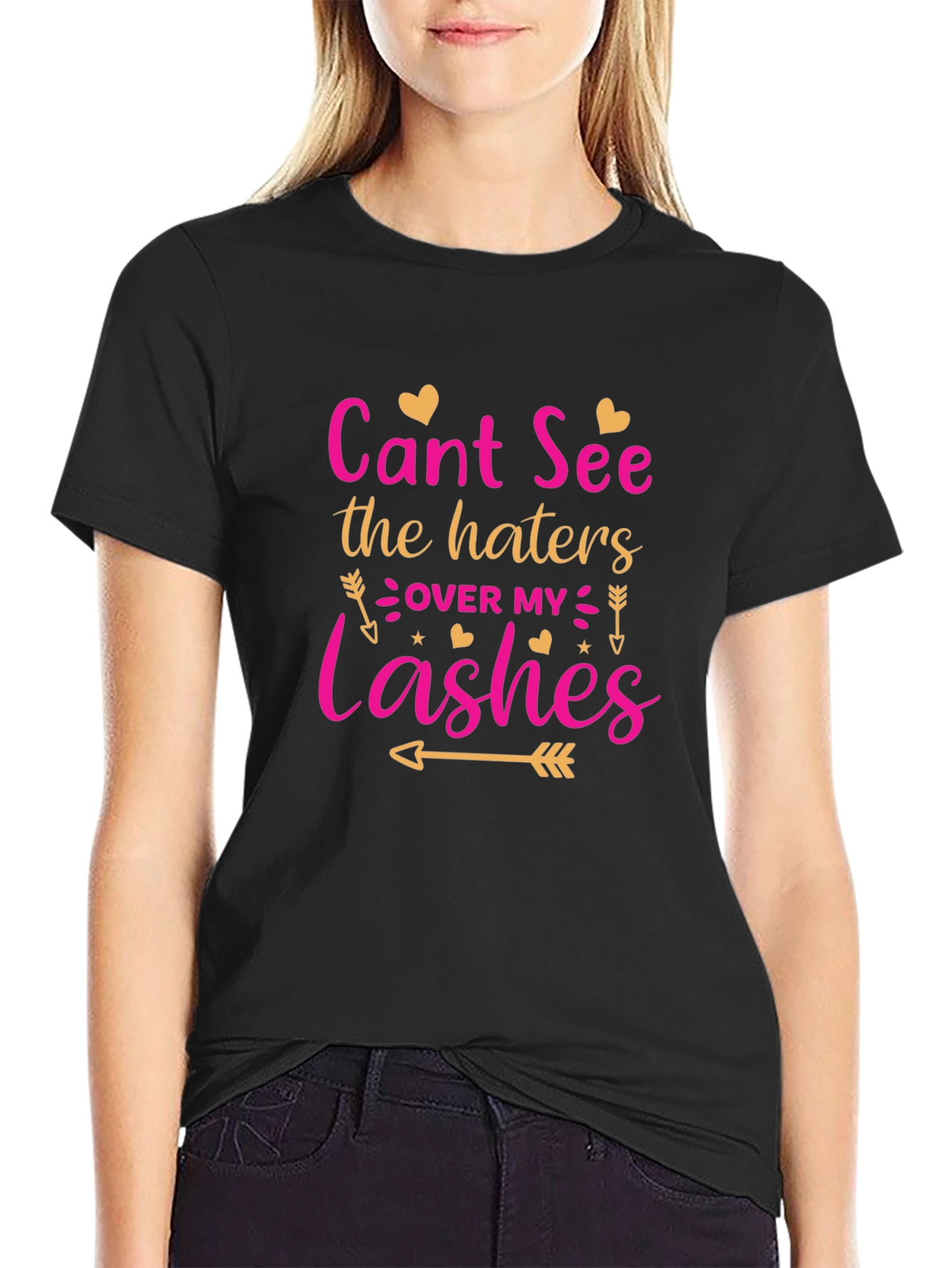 Cant See The Haters Over My Lashes Black T-Shirt