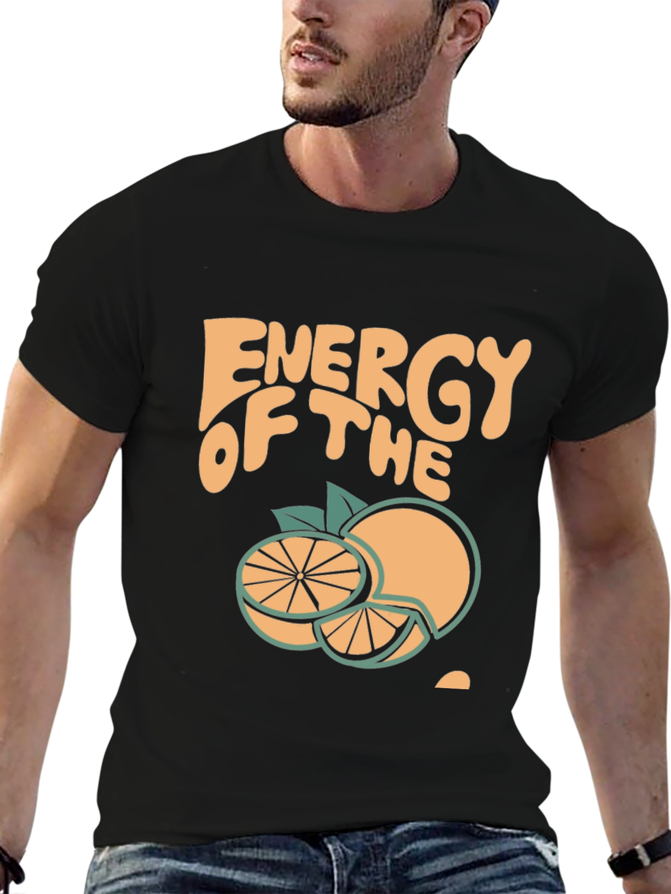 Energy of the Orange Graphic Tee - Black