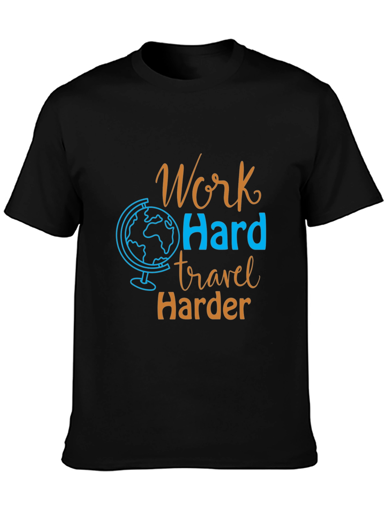 Work Hard Travel Harder Graphic Tee - Black